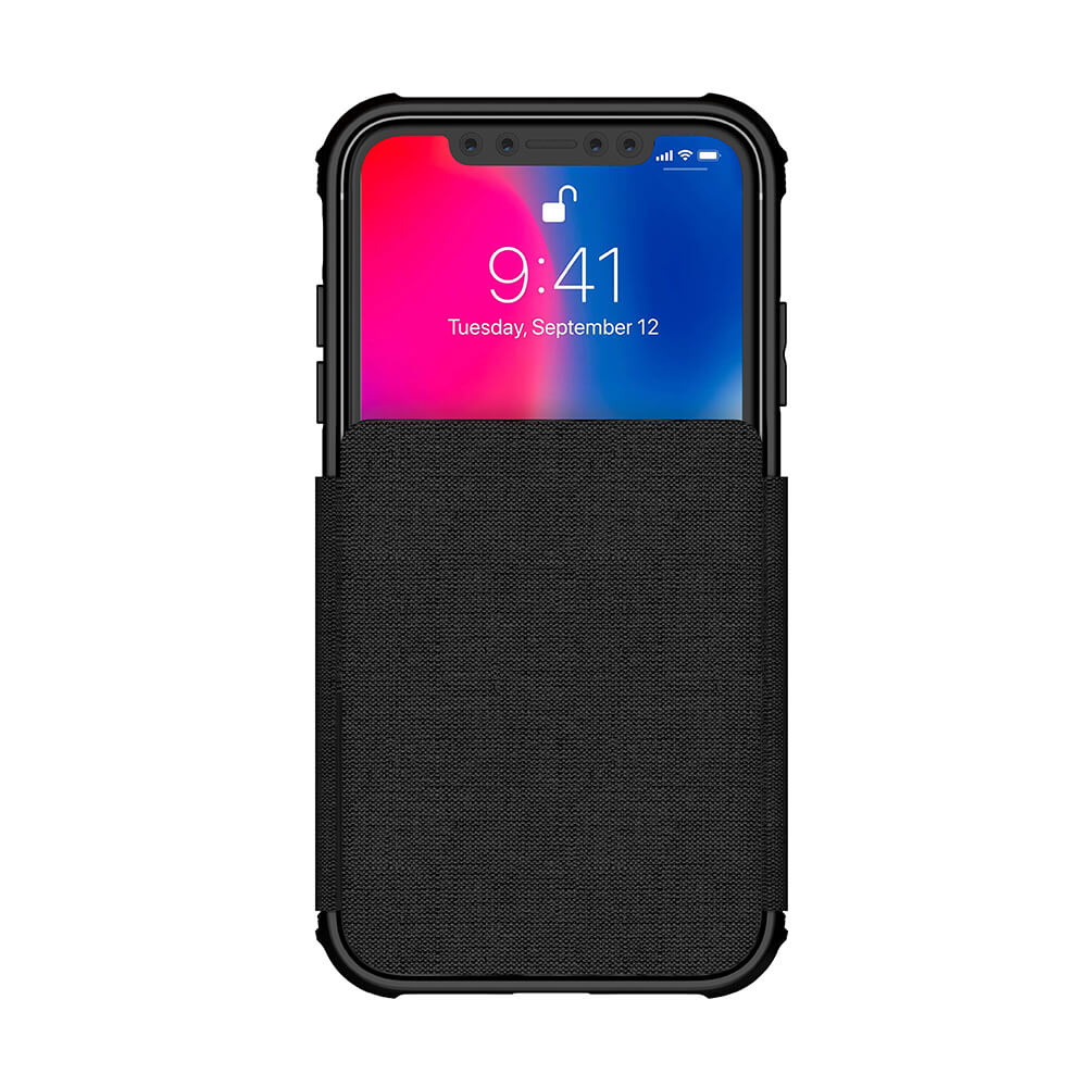 Capa para iPhone Xr, série Ghostek Exec 3 para iPhone Xr / iPhone Pro. Capa protetora de carteira [PRETO]