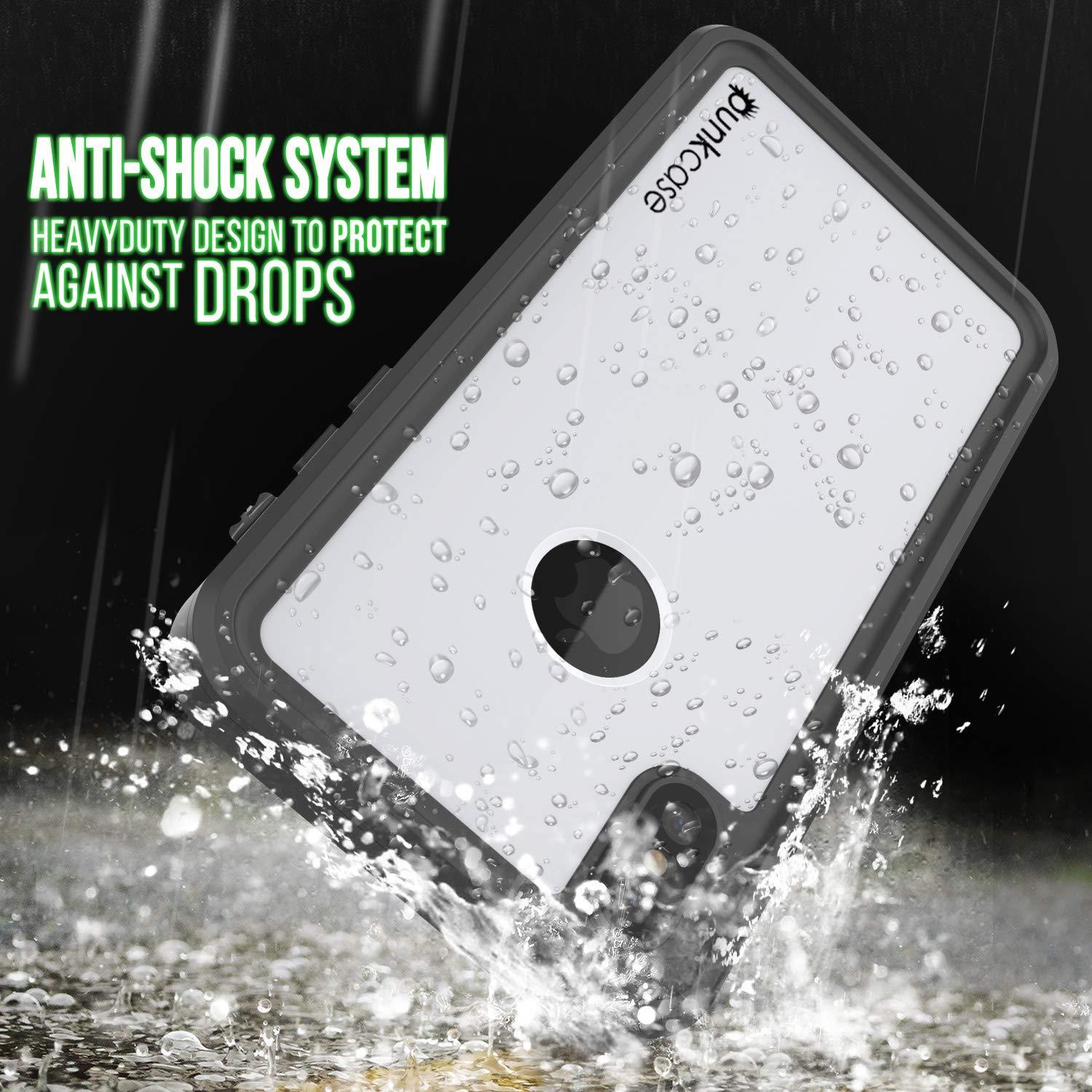 Capa à prova d'água IP68 para iPhone XS Max, Punkcase [Branco] [Série StudStar] [Ajuste Slim] [Prova de sujeira]