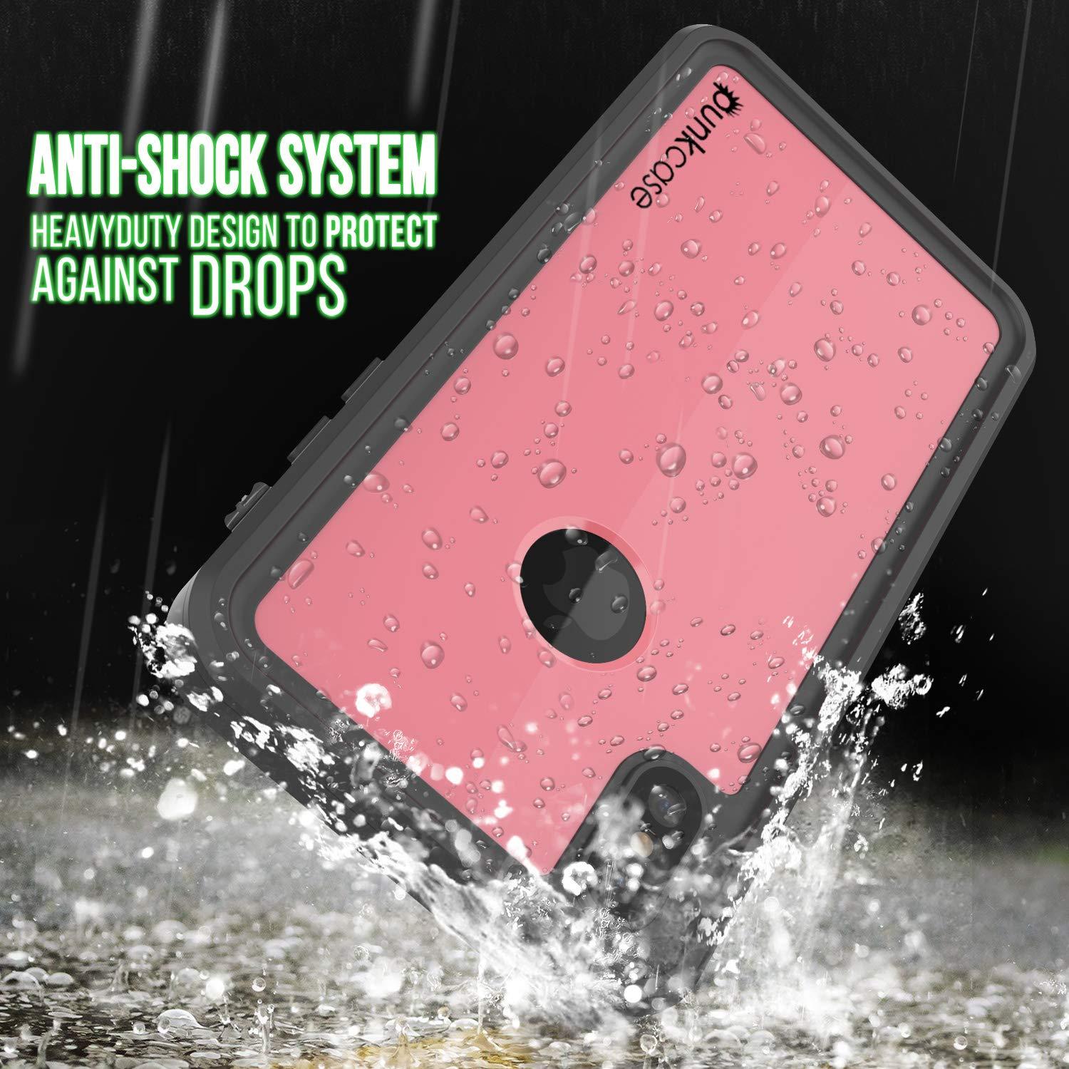 Capa à prova d'água IP68 para iPhone XS Max, Punkcase [Cor-de-rosa] [Série StudStar] [Ajuste Slim] [à prova de sujeira]