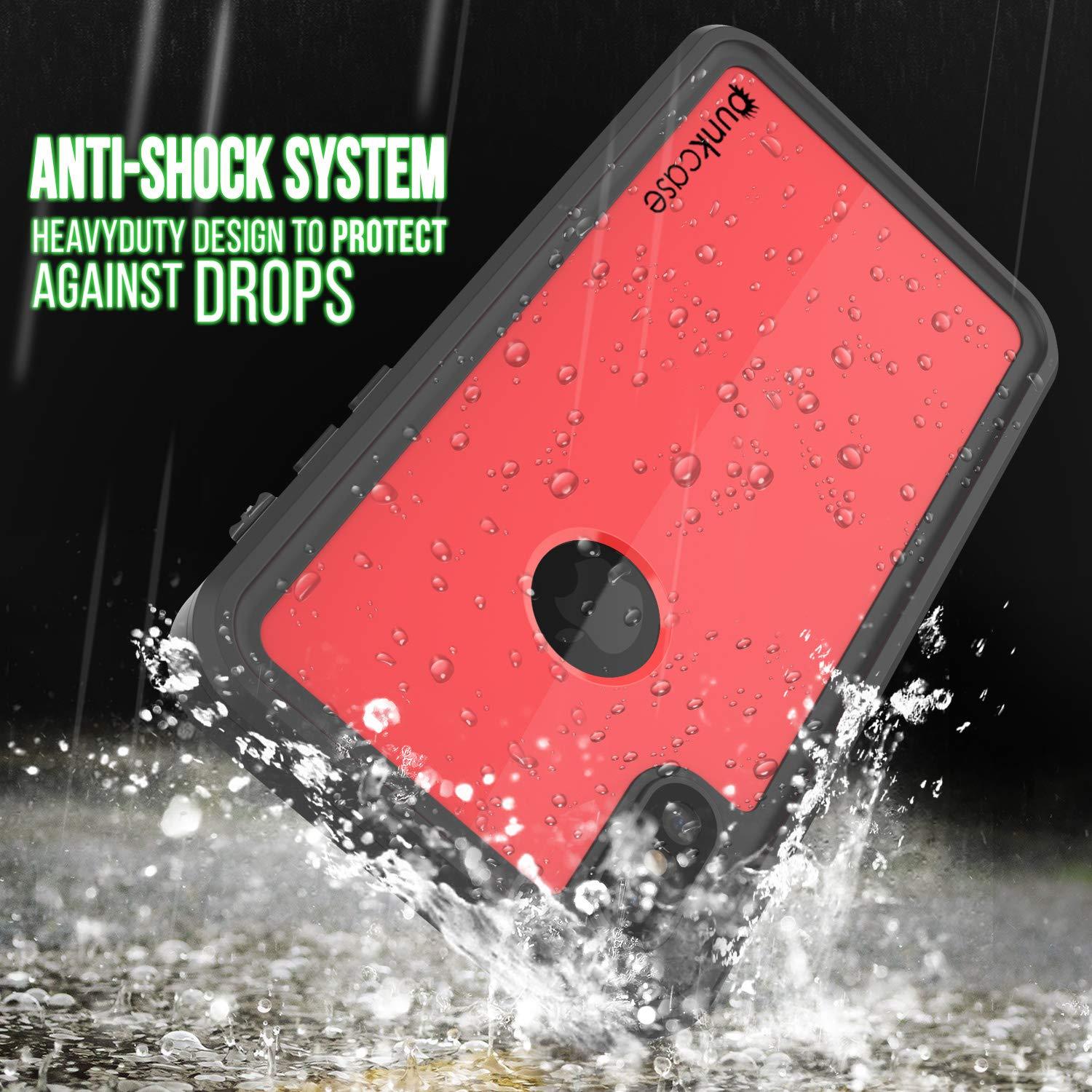 Capa à Prova d'Água IP68 para iPhone XS Max, Punkcase [Vermelho] [Série StudStar] [Ajuste Slim] [Prova de Pó]
