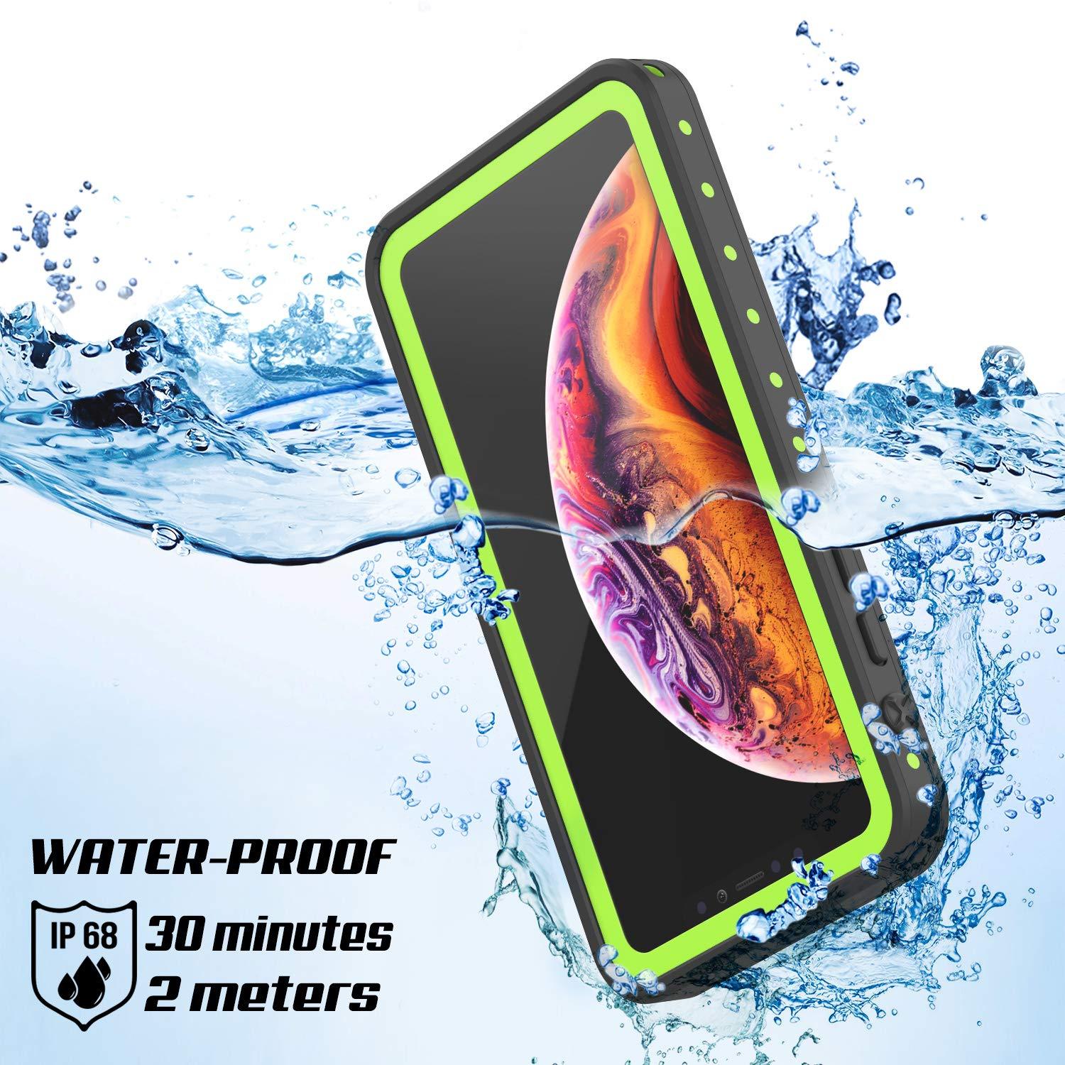 Capa à prova d'água IP68 para iPhone XS Max, Punkcase [verde claro] [Série StudStar] [Ajuste Slim] [Prova de sujeira]