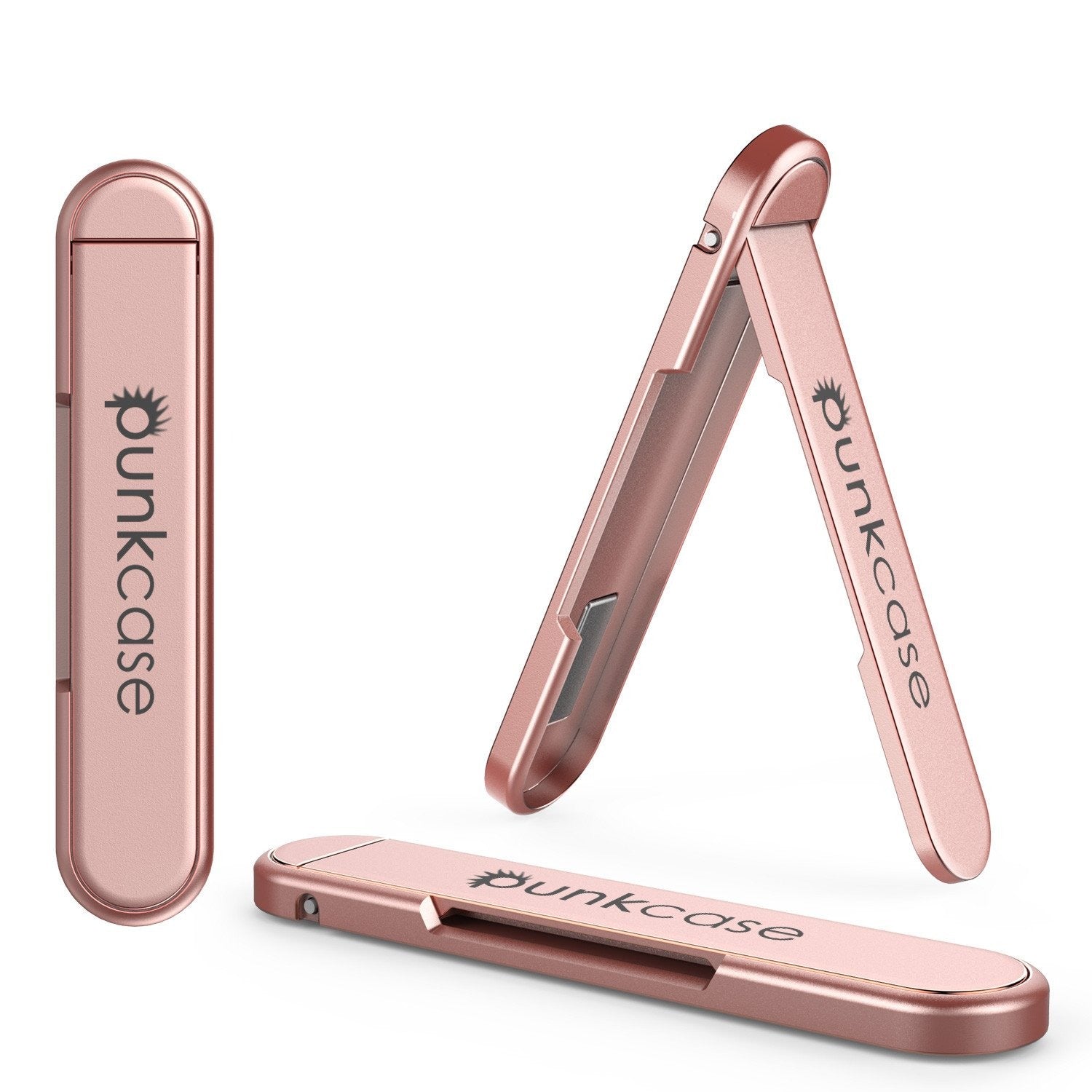 PUNKCASE FlickStick Universal Cell Phone Kickstand for all Mobile Phones & Cases with Flat Backs, One Finger Operation (Rose Gold) (Color in image: White)