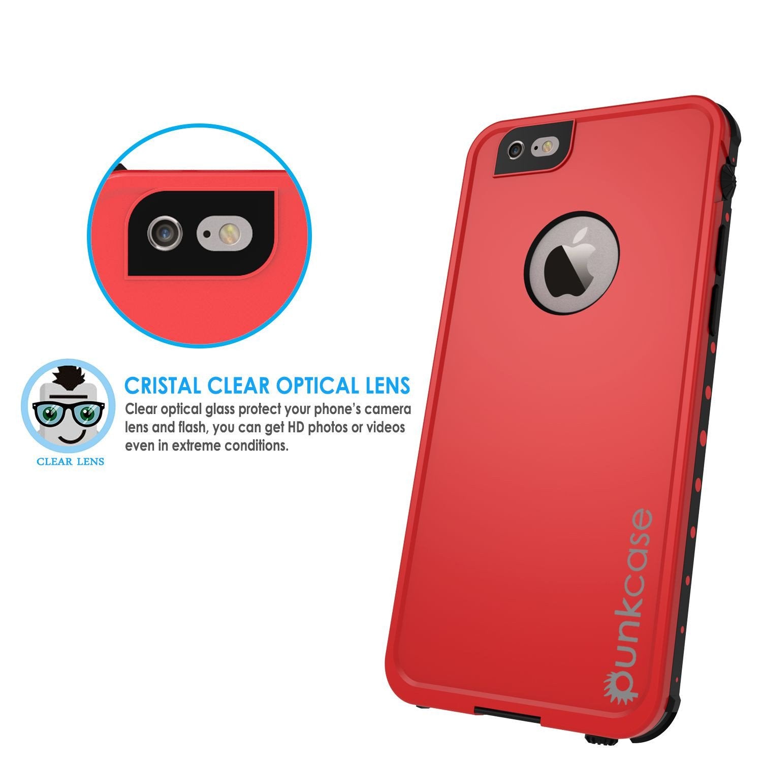 iPhone 6s/6 Waterproof Case, PunkCase StudStar Red w/ Attached Screen Protector | Lifetime Warranty (Color in image: teal)