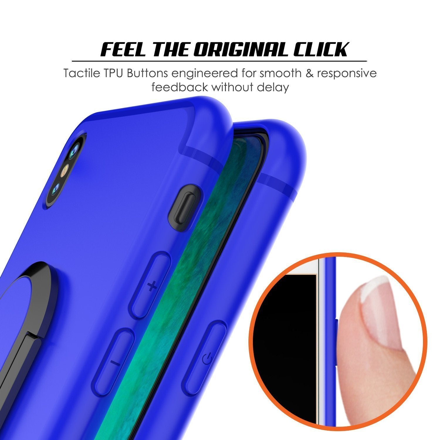 iPhone X Case, Punkcase Magnetix Protective TPU Cover W/ Kickstand, Tempered Glass Screen Protector [Blue] 