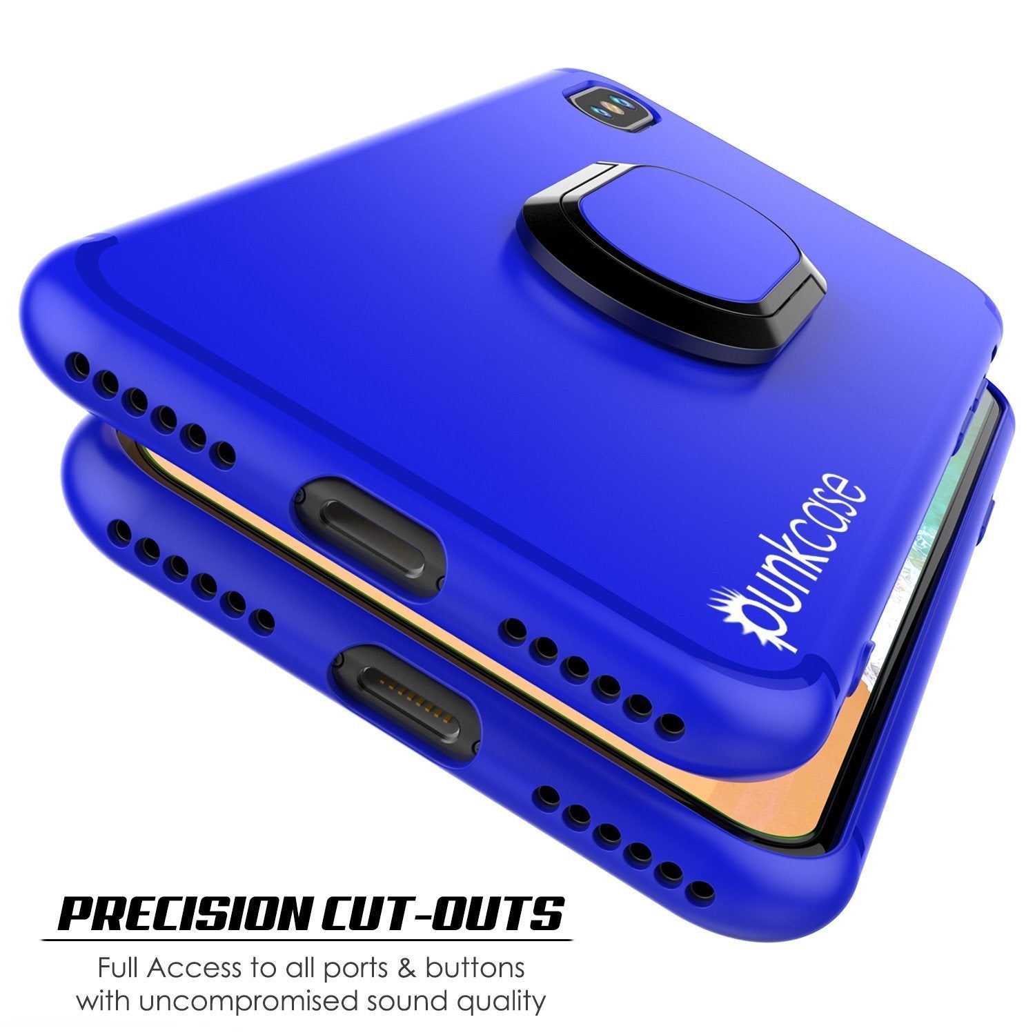 iPhone X Case, Punkcase Magnetix Protective TPU Cover W/ Kickstand, Tempered Glass Screen Protector [Blue] 