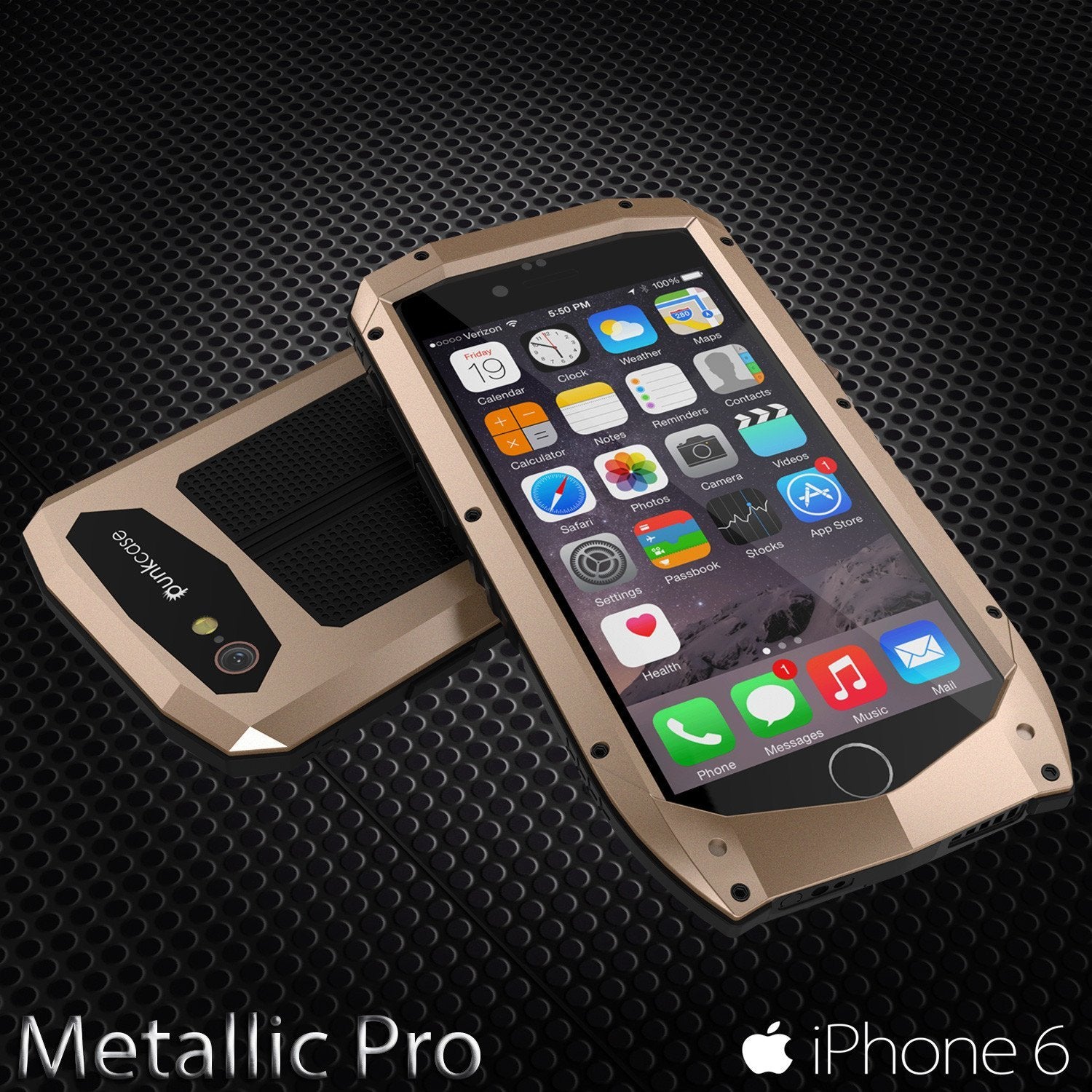 iPhone 6s/6 Case, Punkcase Metallic PRO Gold Series Cover W/ Attached Screen Protector | Touch-ID (Color in image: Red)
