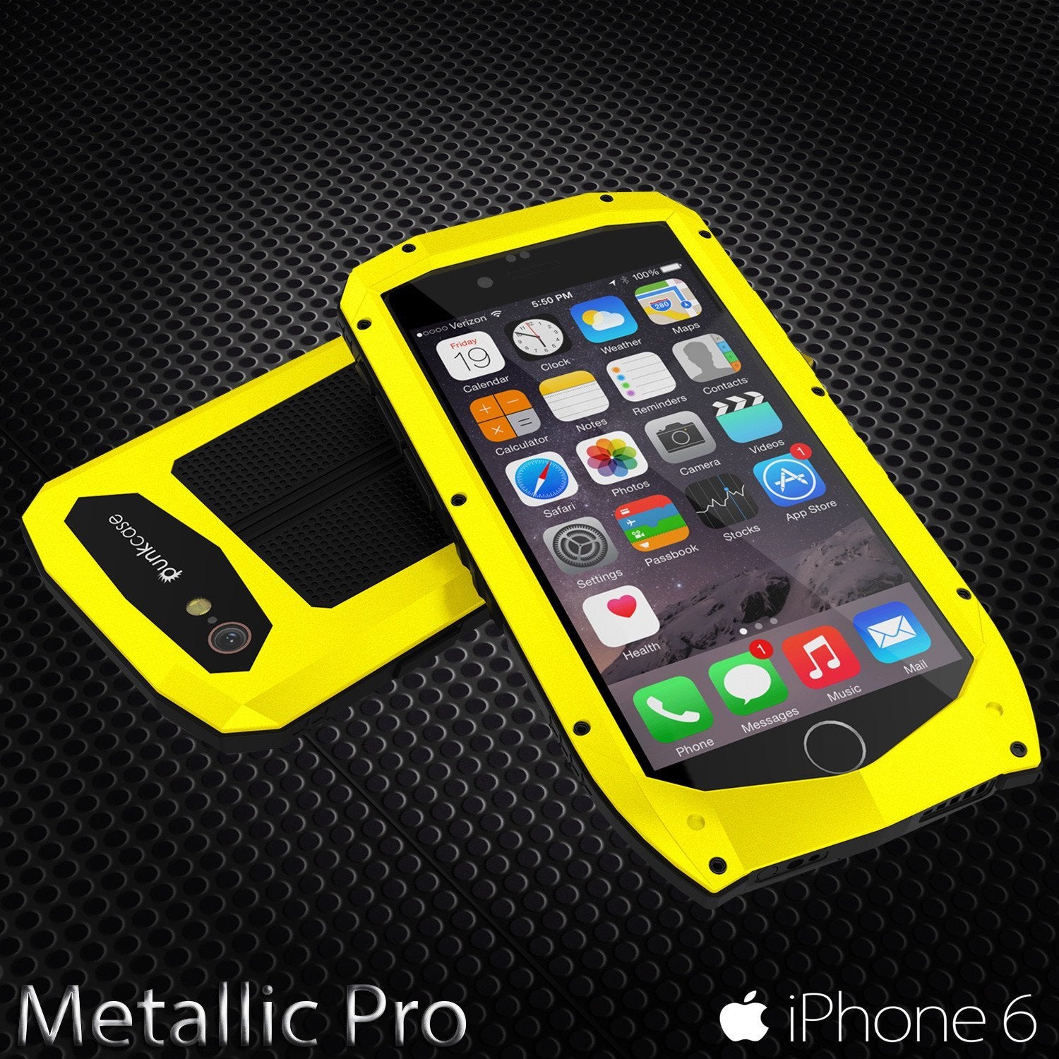 iPhone 6s/6 Case, Punkcase Metallic PRO Neon Series Cover W/ Attached Screen Protector | Touch-ID (Color in image: Red)