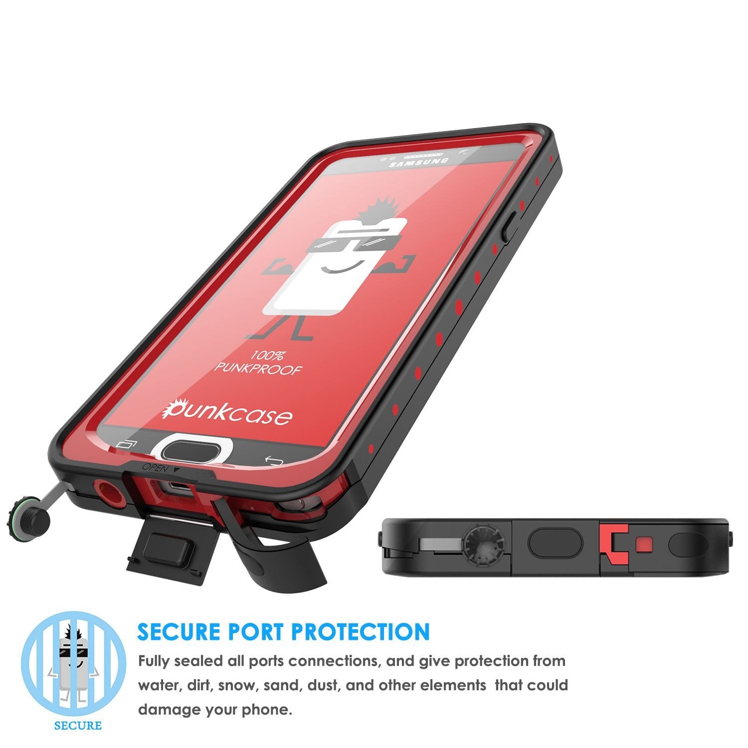 Galaxy Note 5 Waterproof Case, Punkcase StudStar Red Water/Shock/Dirt/Snow Proof | Lifetime Warranty (Color in image: light green)
