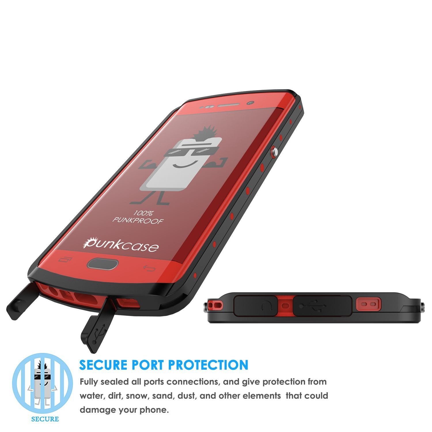 Galaxy s6 EDGE Plus Waterproof Case, Punkcase StudStar Red Water/Shock Proof | Lifetime Warranty (Color in image: purple)