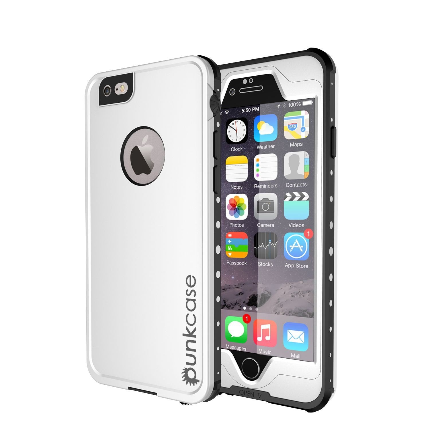 Capa à prova d'água para iPhone 6s/6, PunkCase StudStar Branca com Protetor de Tela Anexado | Garantia Vitalícia