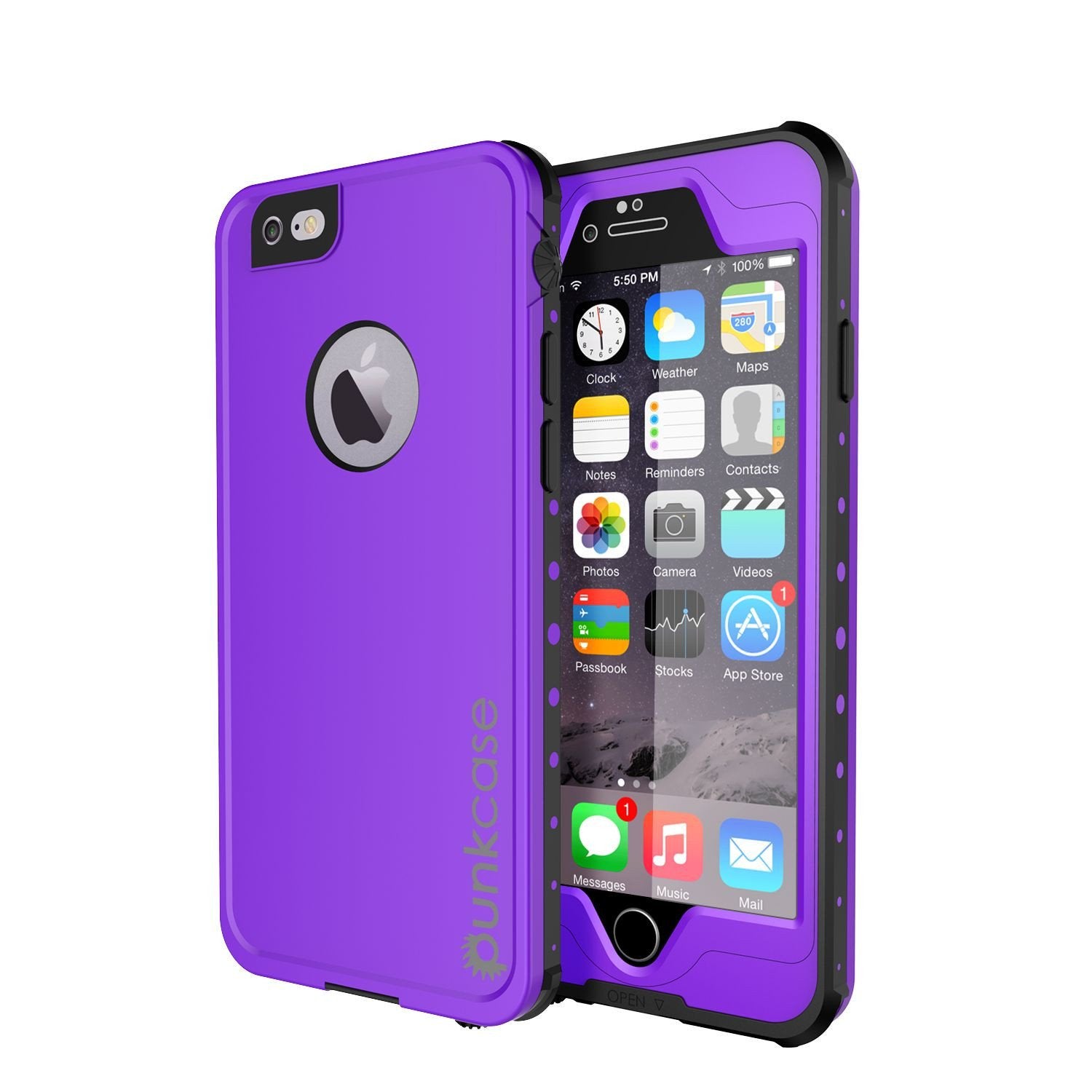 Capa à prova d'água para iPhone 6S+/6+ Plus, PUNKcase StudStar Roxo com protetor de tela acoplado | Garantia