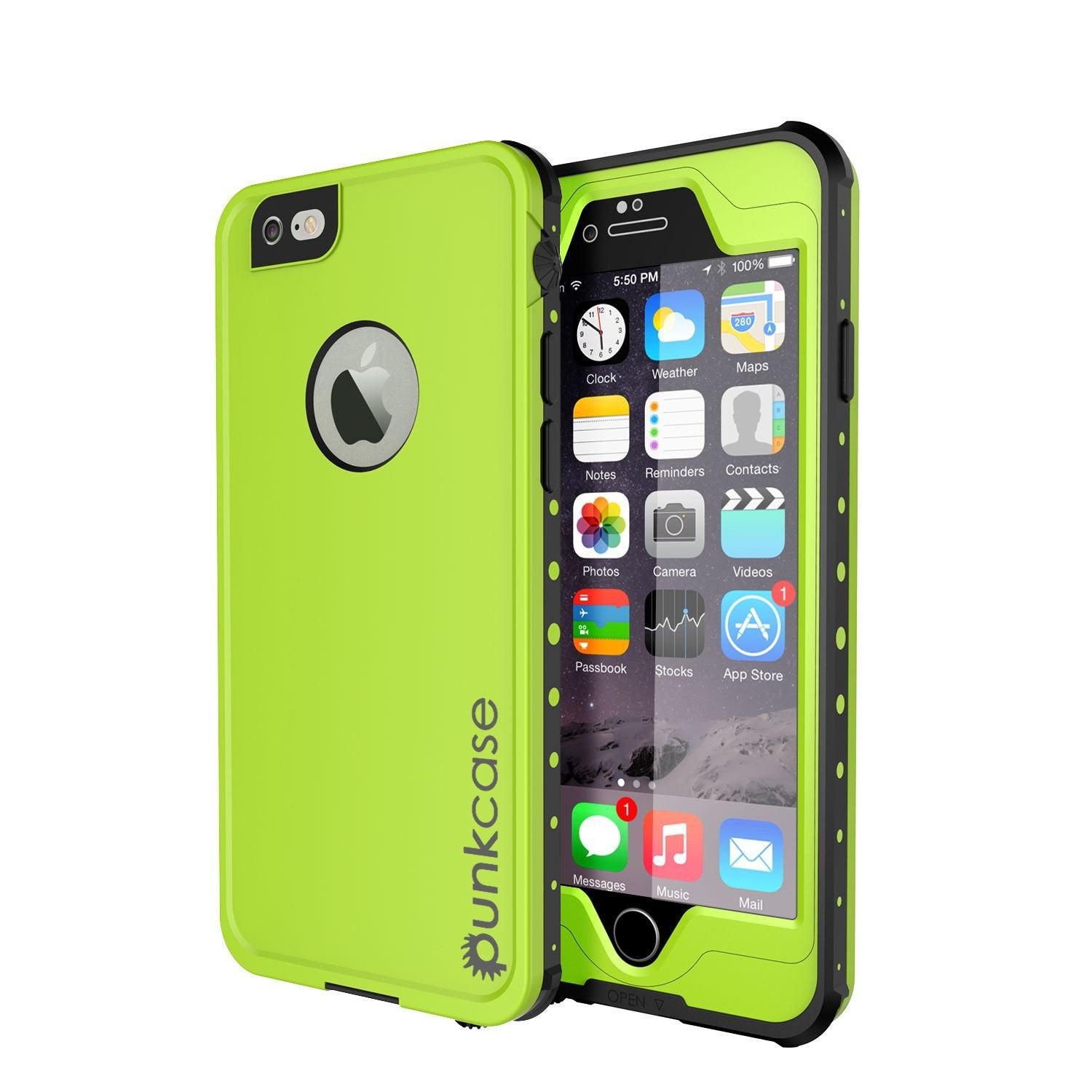 Capa à prova d'água iPhone 6S+/6+ Plus, PUNKcase StudStar Verde Claro com Protetor de Tela Integrado