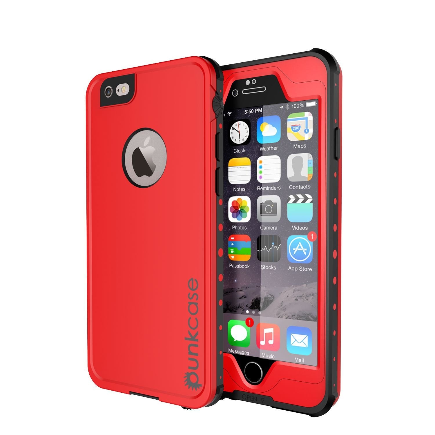 Capa à prova d'água para iPhone 6s/6, PunkCase StudStar Vermelho com Protetor de Tela Anexado | Garantia Vitalícia