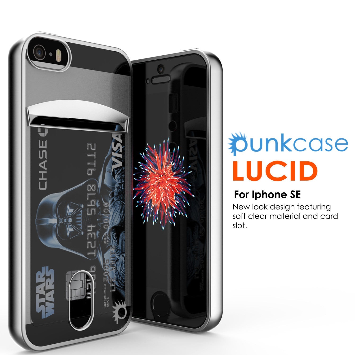 iPhone SE/5S/5 Case, PUNKCASE® LUCID Silver Series | Card Slot | SHIELD Screen Protector | Ultra fit (Color in image: Gold)