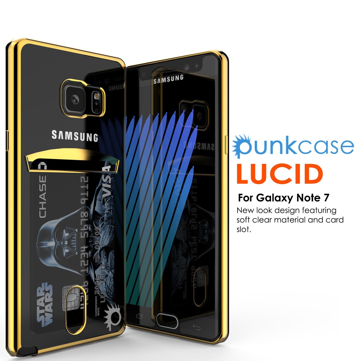 Galaxy Note 7 Case, PUNKCASE® LUCID Gold Series | Card Slot | SHIELD Screen Protector | Ultra fit (Color in image: Rose Gold)