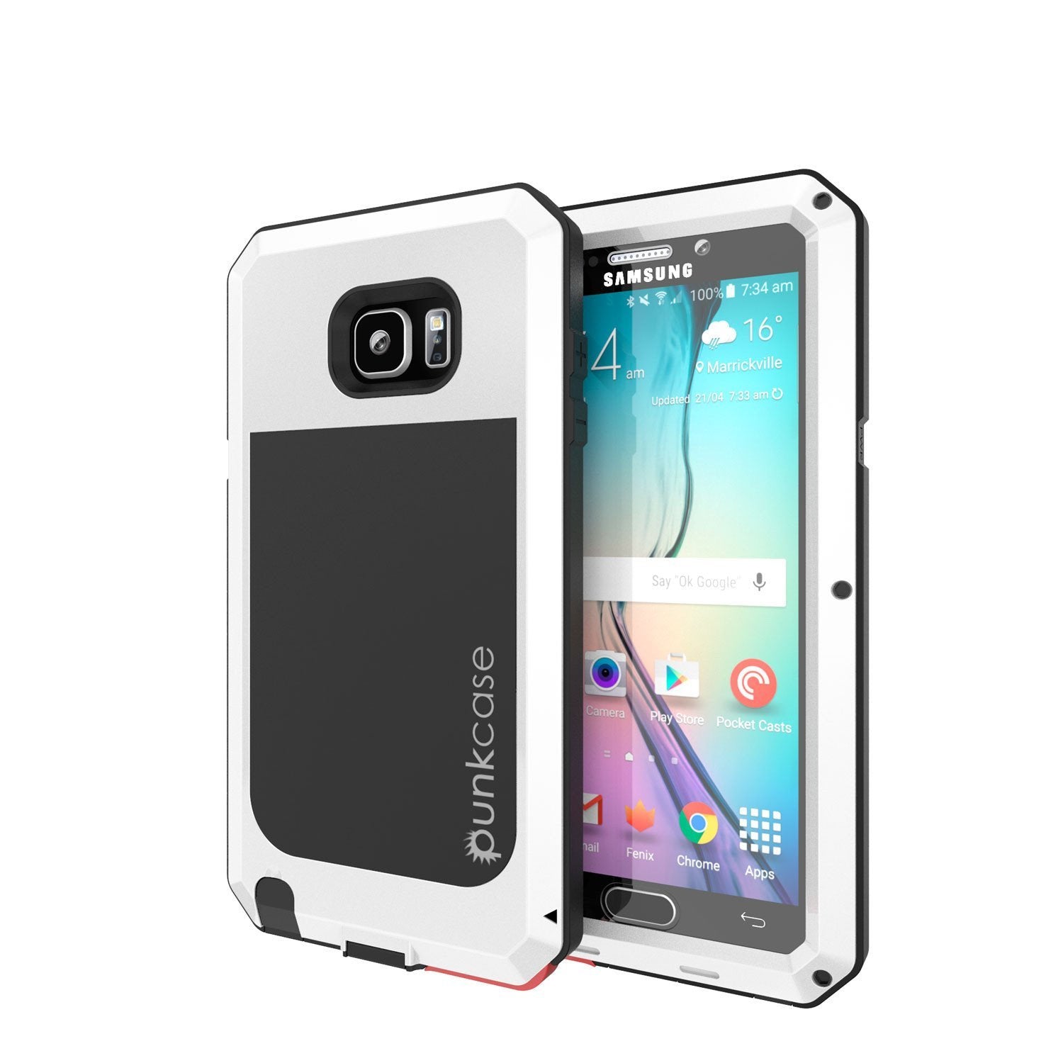 Capa S7, Punkcase® Série METALLIC BRANCO para Samsung Galaxy S7 c/VIDRO TEMPERADO | Moldura de Alumínio