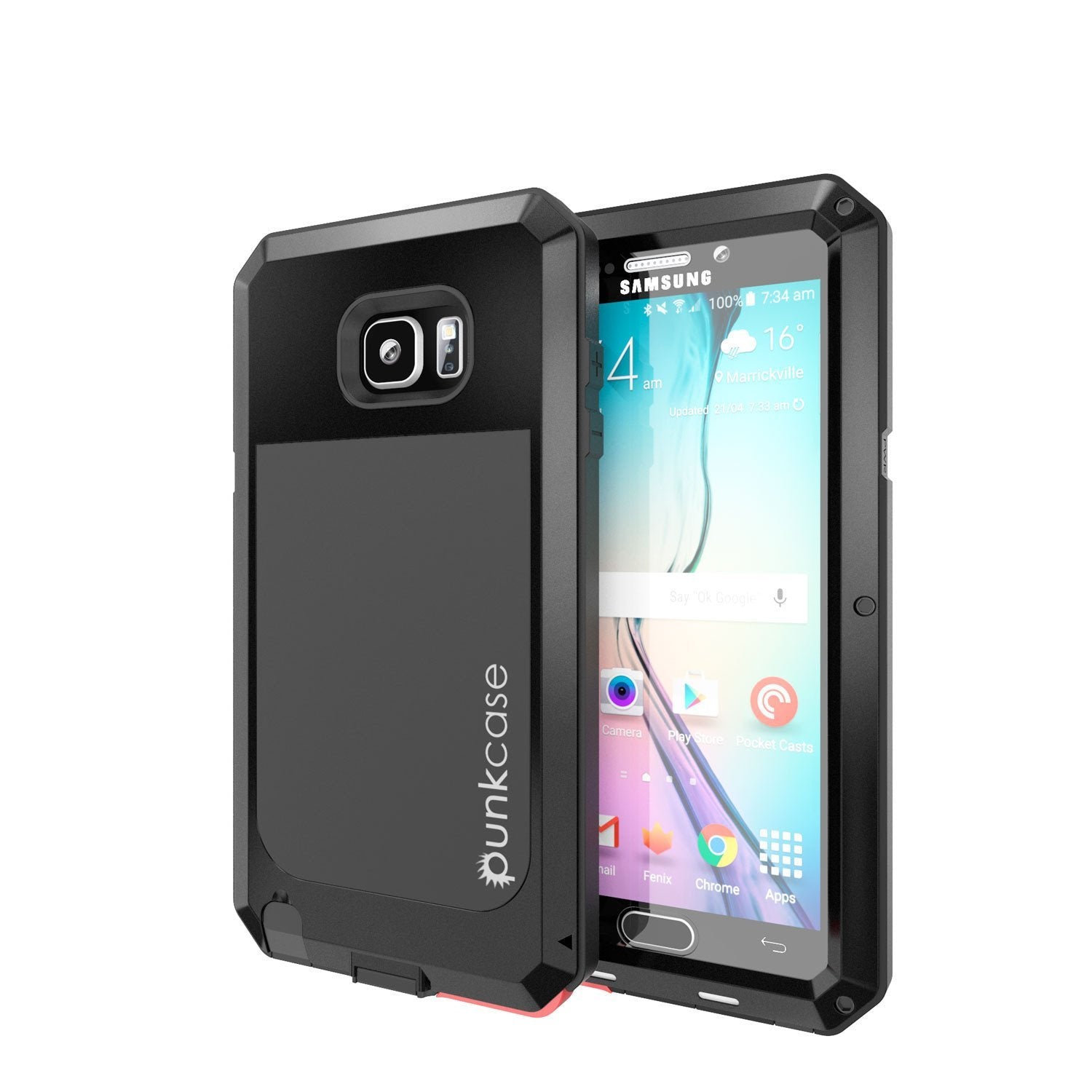Capa S7, Série METALLIC BLACK da Punkcase® para Samsung Galaxy S7 com VIDRO TEMPERADO | Estrutura de Alumínio