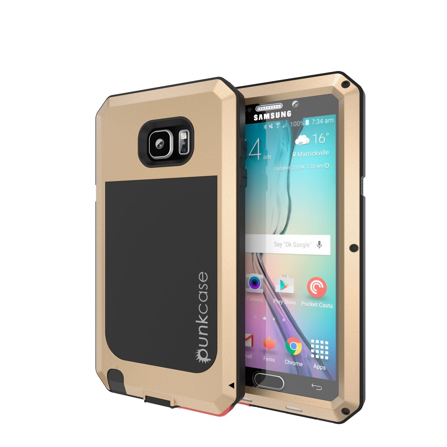 Capa S7, Punkcase® Série METALLIC OURO para Samsung Galaxy S7 COM VIDRO TEMPERADO | Moldura de Alumínio