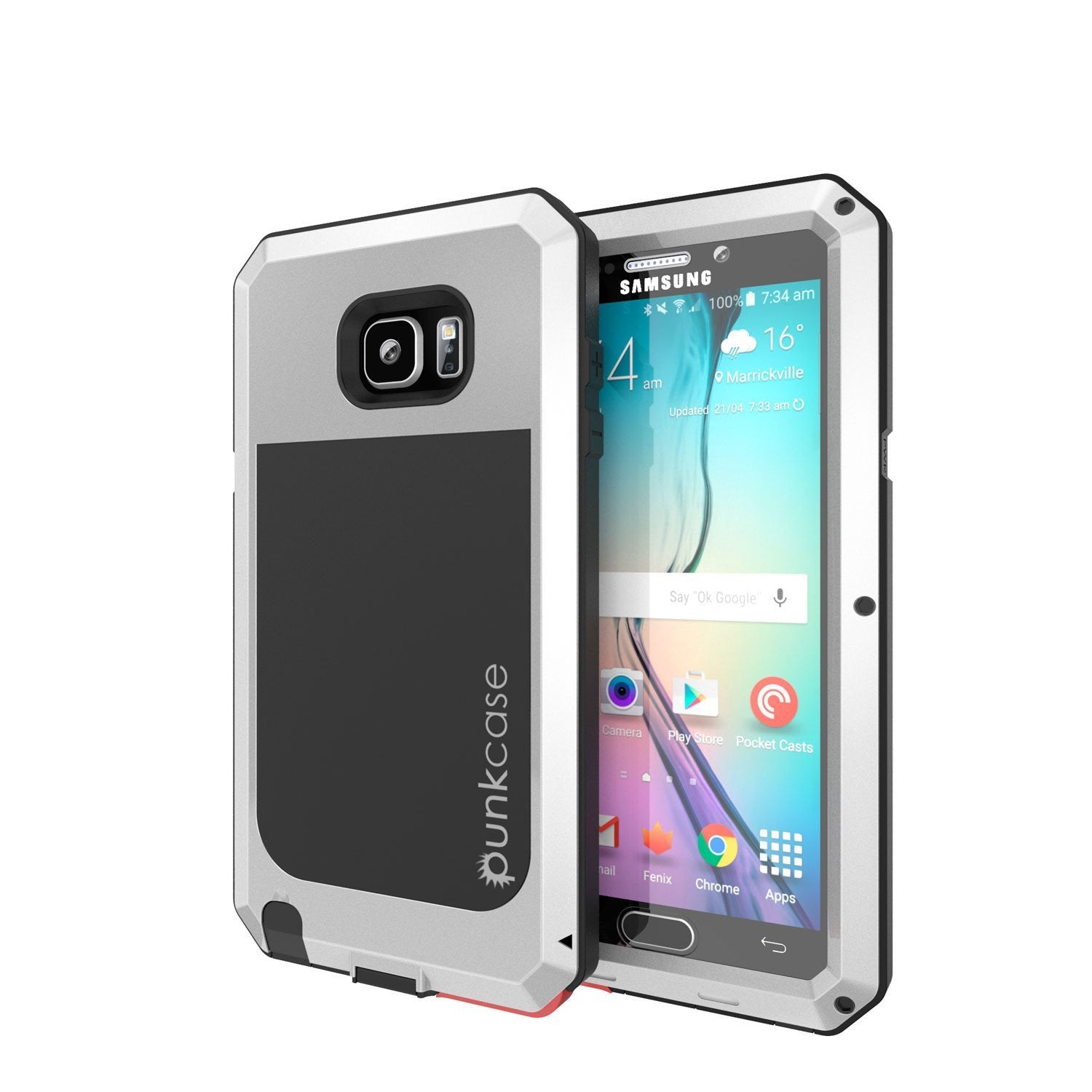 Capa S7, Punkcase® Série METALLIC PRATEADA para Samsung Galaxy S7 COM VIDRO TEMPERADO | Moldura de Alumínio.