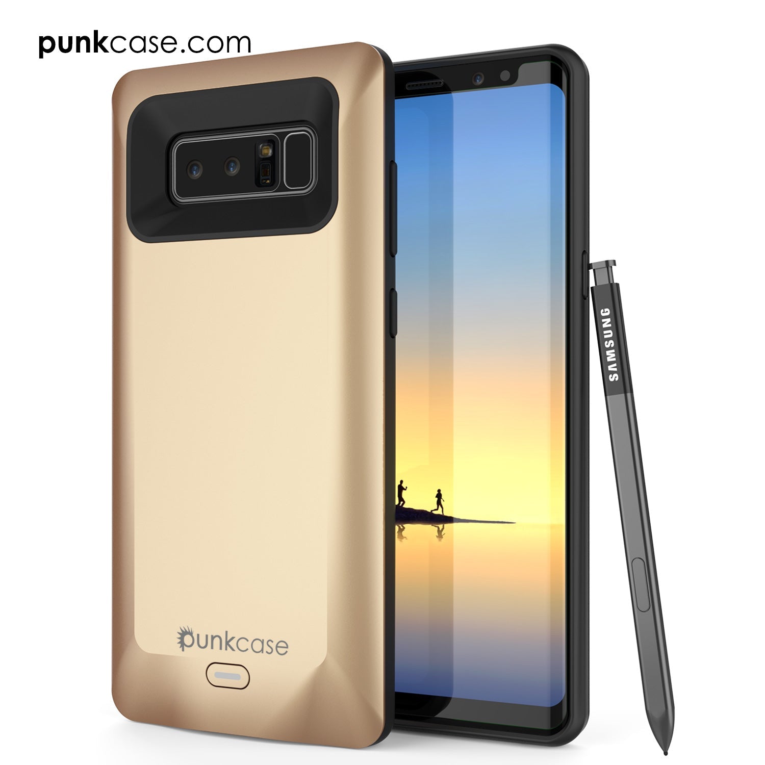 Capa de bateria Galaxy Note 8, Punkcase 5000mAh Case Carregador c/ Protetor de Tela | Porta USB Integrada | IntelSwitch [Vermelho]