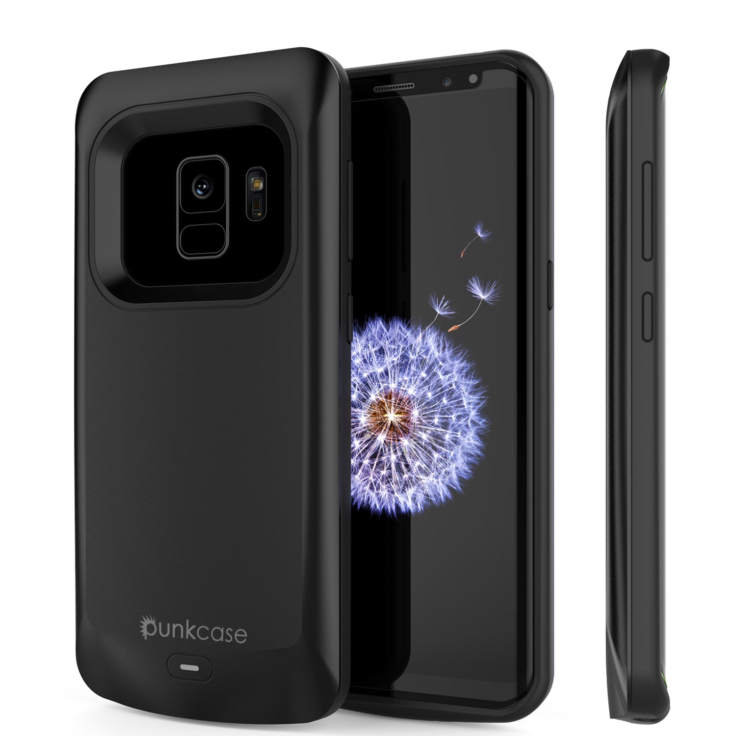Capa de bateria Galaxy S9, PunkJuice 5000mAH Carregador rápido Power Bank com Protetor de Tela | Porta USB Integrada | IntelSwitch | Fino, Seguro e Confiável | Adequado para Samsung Galaxy S9 [Preto]