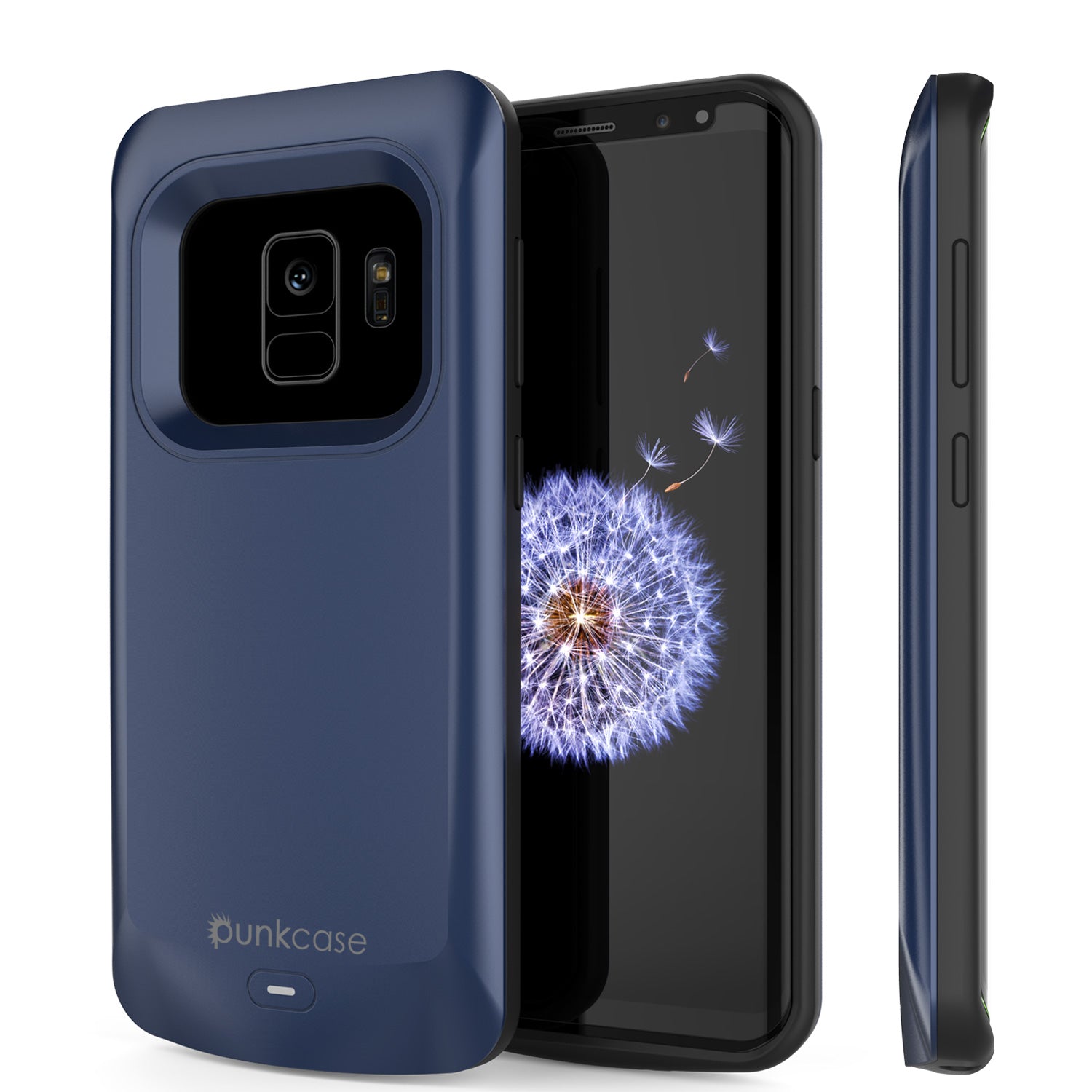 Capa de bateria Galaxy S9, PunkJuice 5000mAh Power Bank de Carregamento Rápido com Protetor de Tela | Porta USB Integrada | IntelSwitch | Fino, Seguro e Confiável | Adequado para Samsung Galaxy S9 [Azul-Marinho]