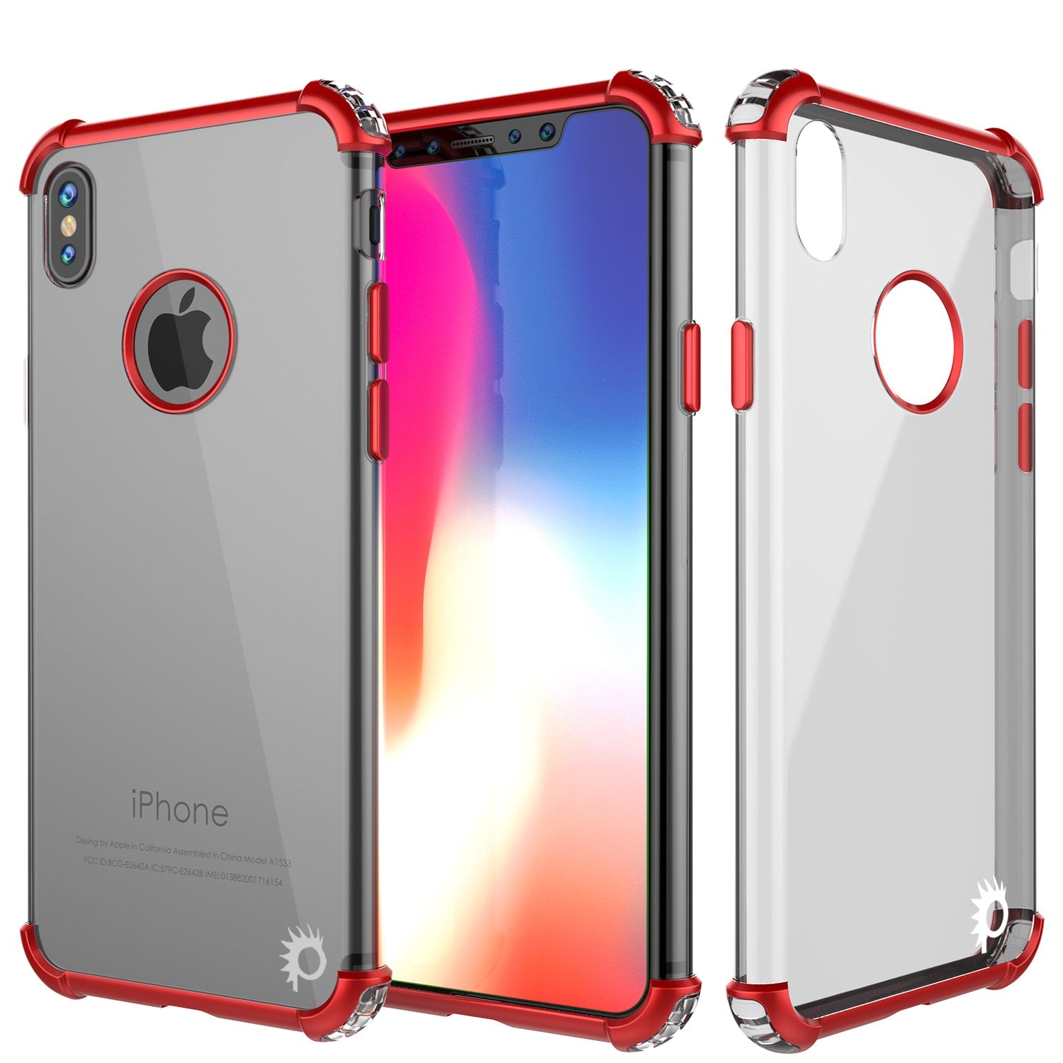 Capa para iPhone X, Punkcase [SÉRIE BLAZE] Capa protetora com Protetor de Tela PunkShield [À Prova de Choque] [Ajuste perfeito] para Apple iPhone 10 [Vermelho]