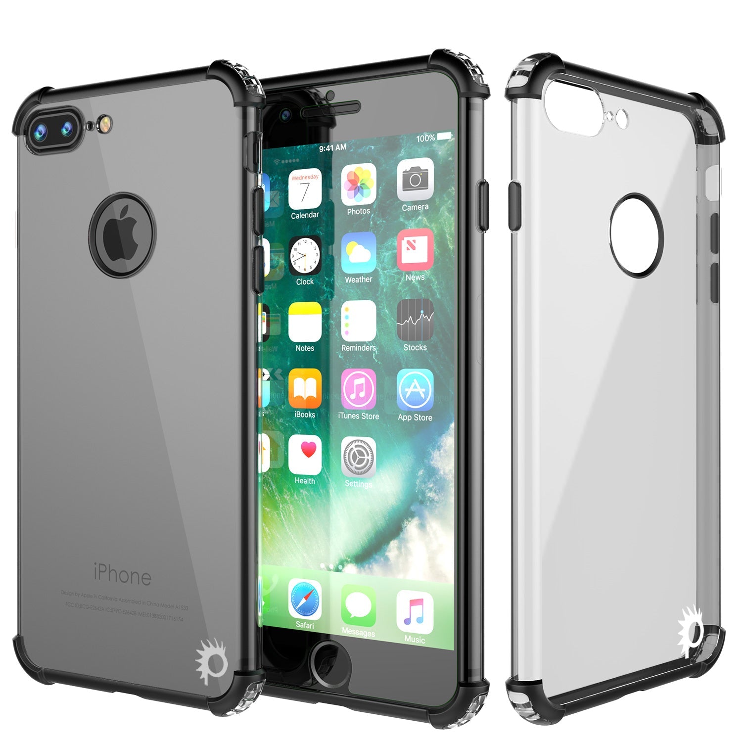 Capa para iPhone 8 PLUS, Punkcase [SÉRIE BLAZE] Capa Protetora com Protetor de Tela PunkShield [À Prova de Choque] [Ajuste Fino] para Apple iPhone 7/8/6/6s PLUS [Preto]