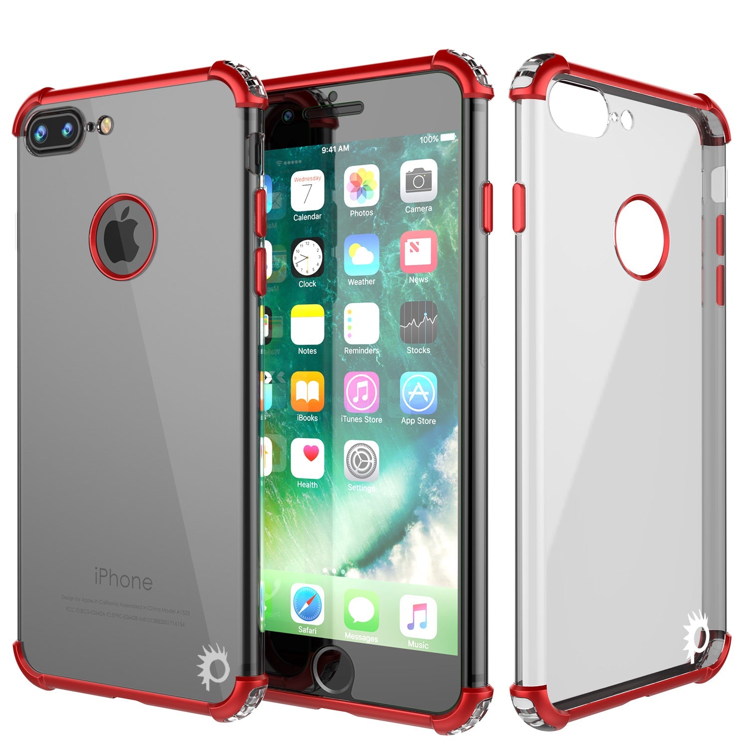 Capa para iPhone 8 PLUS, Punkcase [SÉRIE BLAZE] Capa Protetora com Protetor de Tela PunkShield [À Prova de Choque] [Ajuste Slim] para Apple iPhone 7/8/6/6s PLUS [Vermelho]
