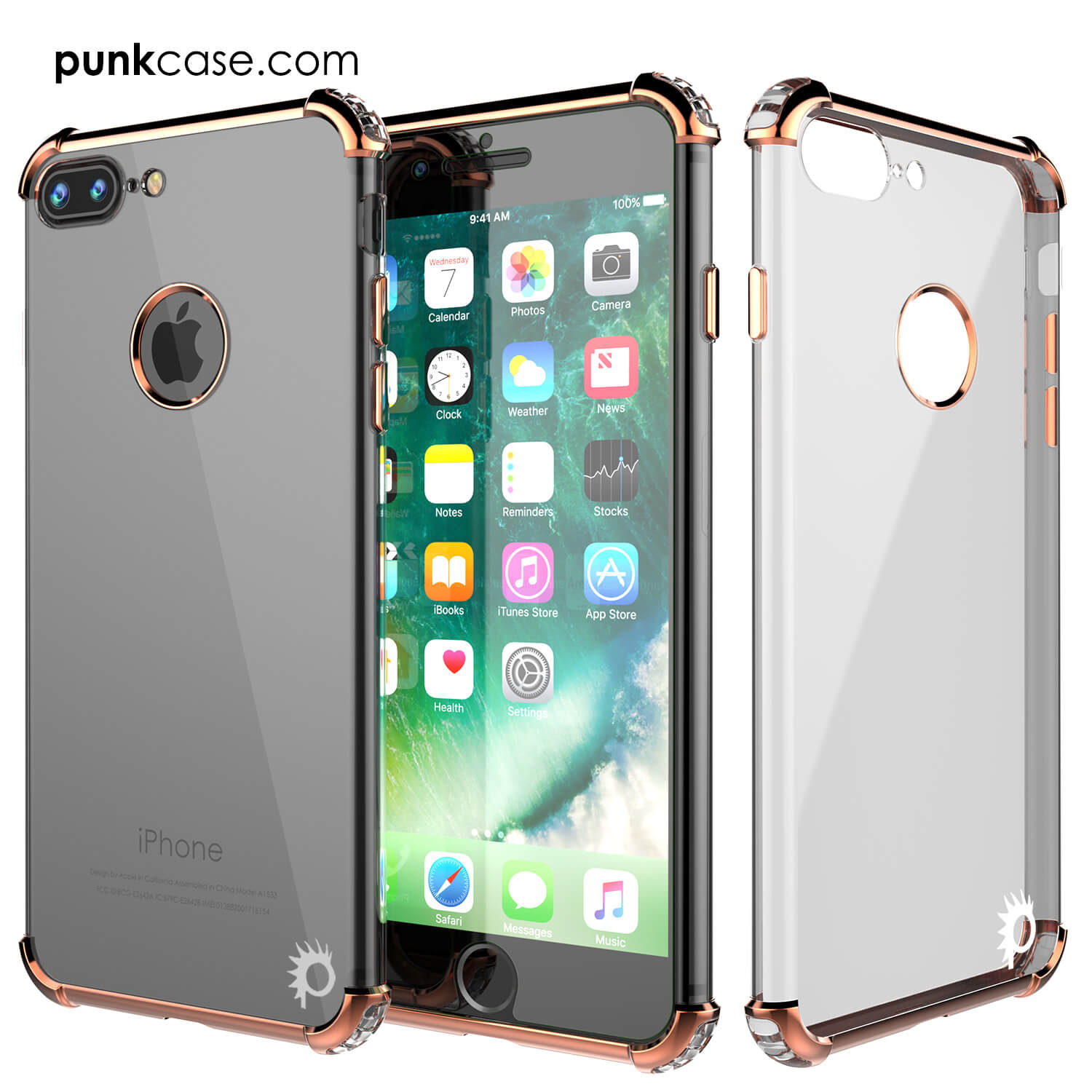 Capa iPhone 7 PLUS, Punkcase [SÉRIE BLAZE] Cobertura Protetora com Protetor de Tela PunkShield [À Prova de Choque] [Ajuste Slim] para Apple iPhone 7 PLUS [RoseGold]
