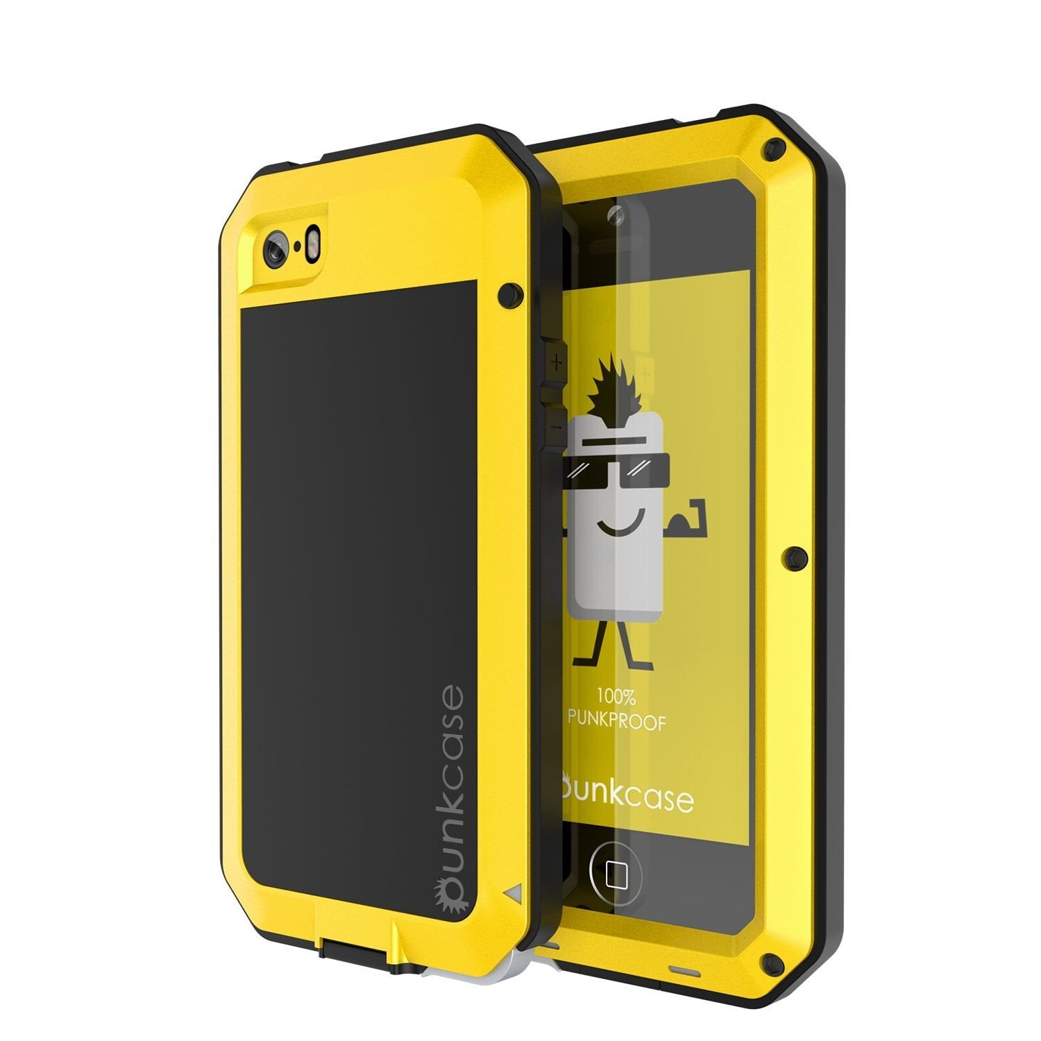 Capa para iPhone SE/5/5s, Série METALLIC NEON da Punkcase® com VIDRO TEMPERADO | Estrutura de Alumínio