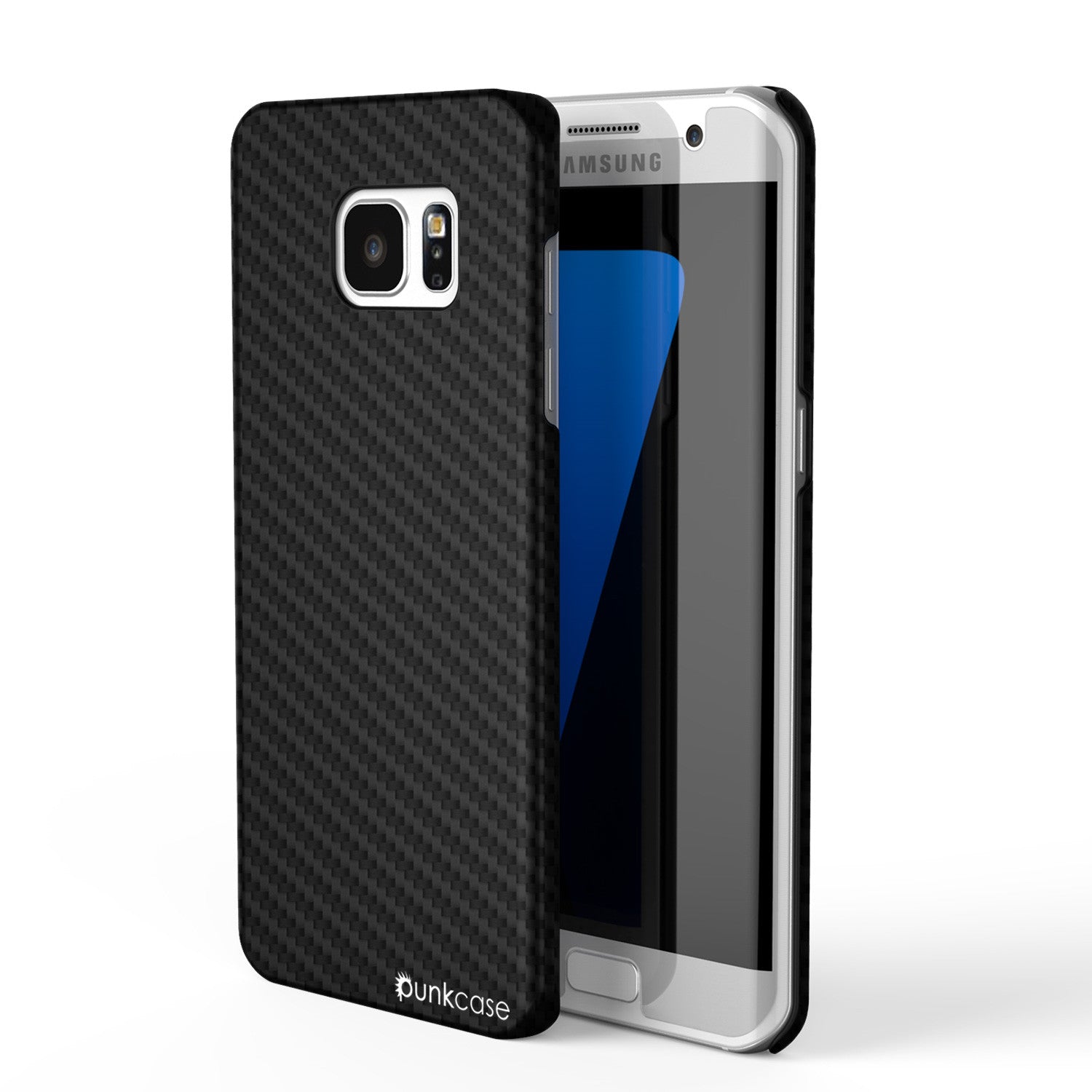 Capa Galaxy S7 Edge, PunkCase CarbonShield, Preto Jet