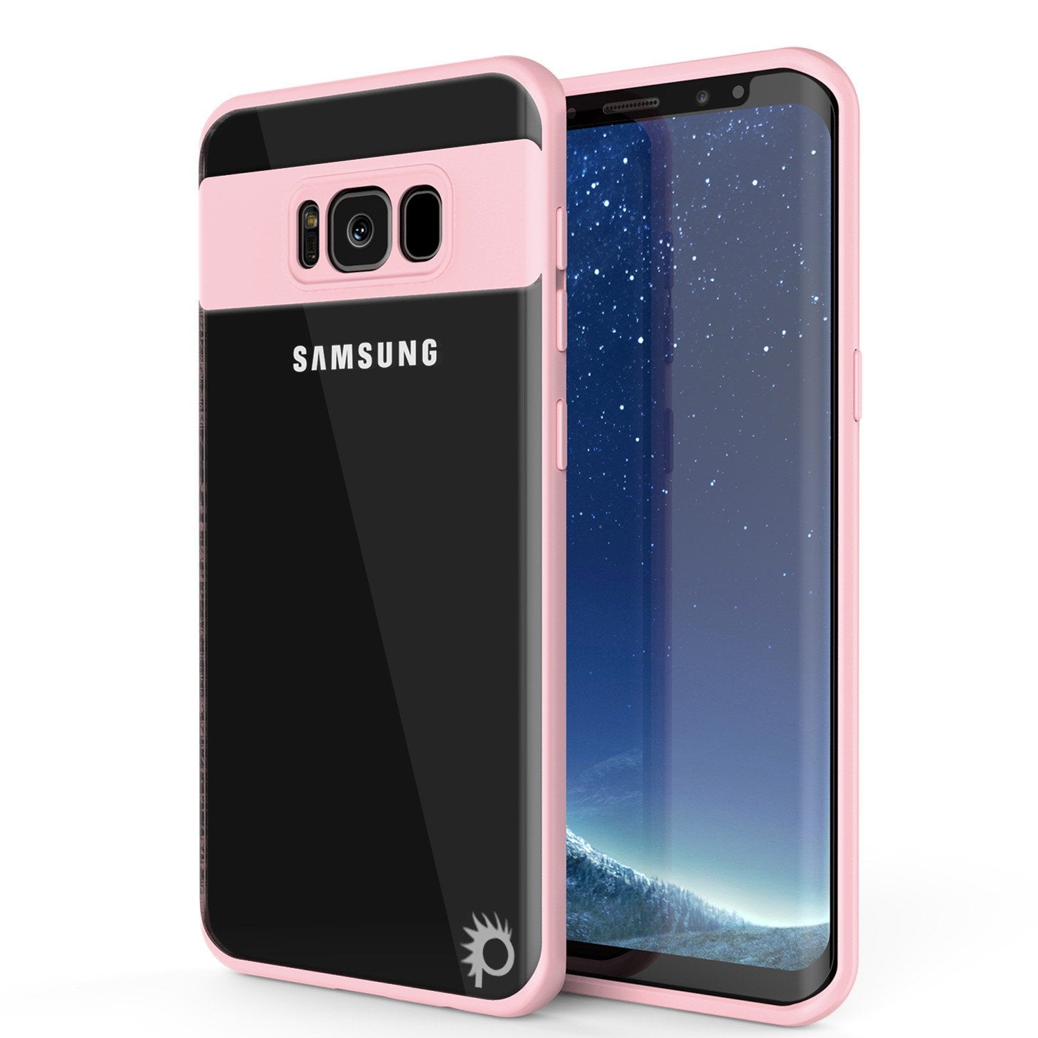 Capa Galaxy S8 Plus, Punkcase [Série MÁSCARA] [ROSADA] Cobertura Híbrida de Dupla Camada TPU Corpo Inteiro com Protetor de Tela PUNKSHIELD Protetor.