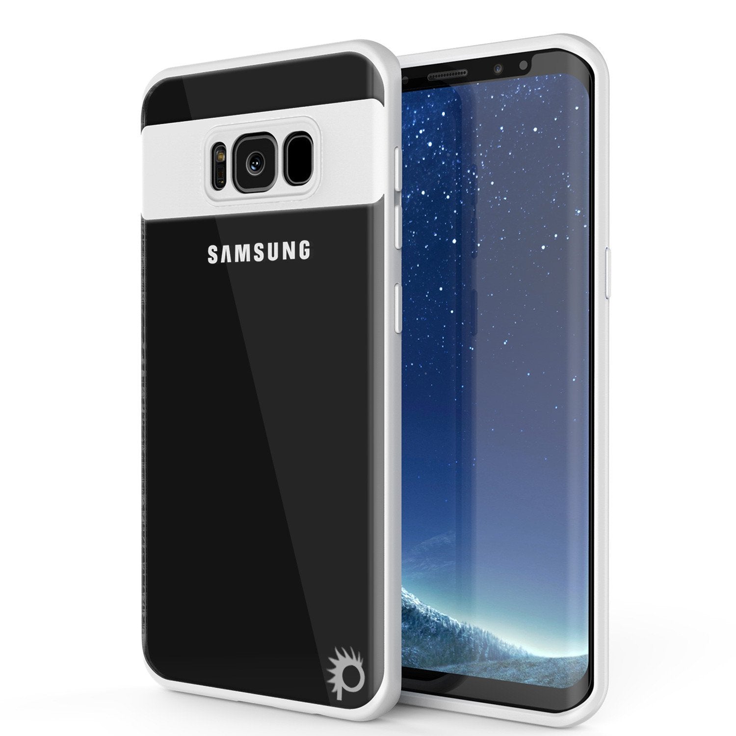 Capa Galaxy S8 Plus, Punkcase [Série MÁSCARA] [BRANCO] Cobertura híbrida de corpo inteiro de duas camadas de TPU com protetor de tela PUNKSHIELD protetor.