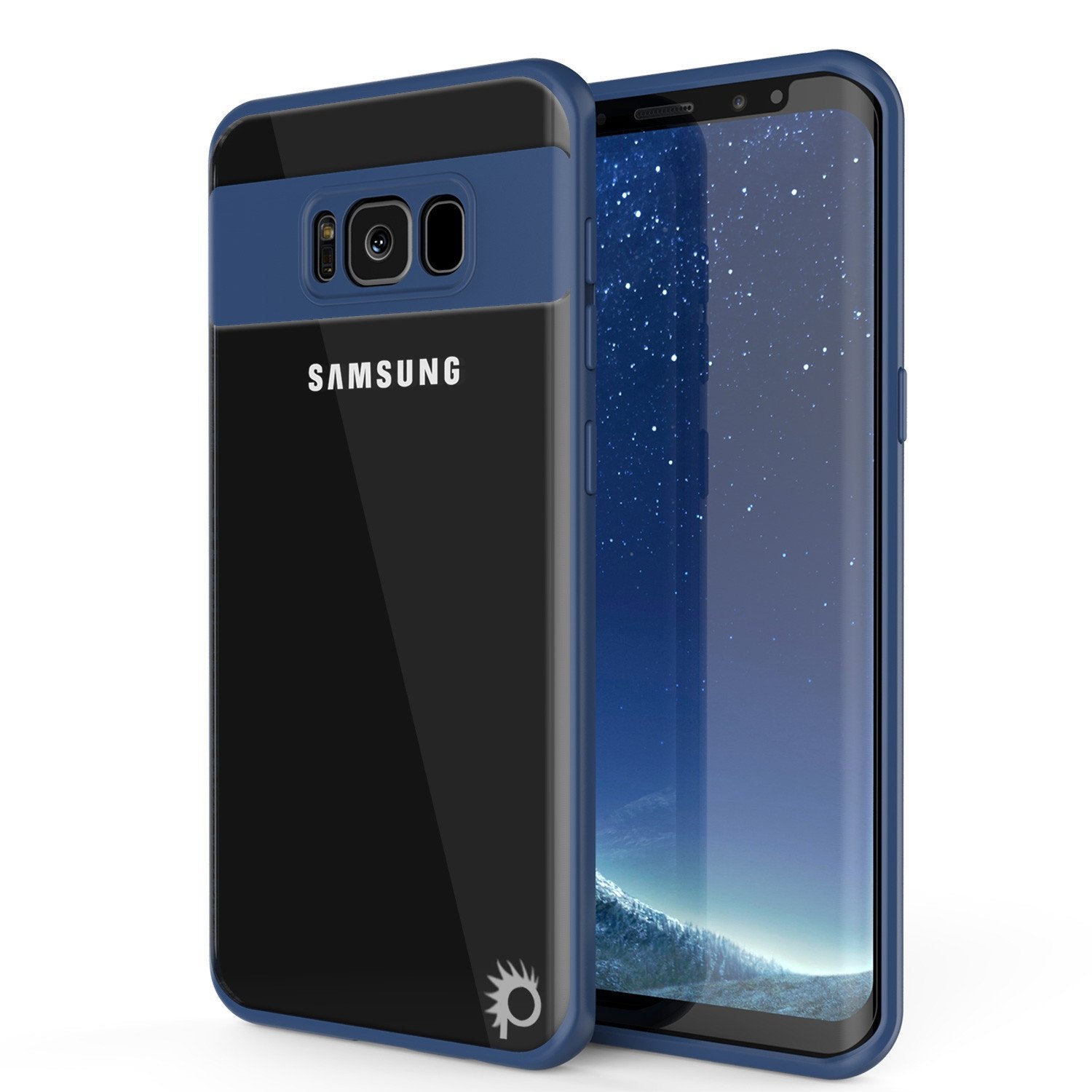 Capa Galaxy S8 Plus, Punkcase [Série MÁSCARA] [MARINHO] Cobertura híbrida de corpo inteiro de camada dupla TPU com protetor de tela PUNKSHIELD protetor.