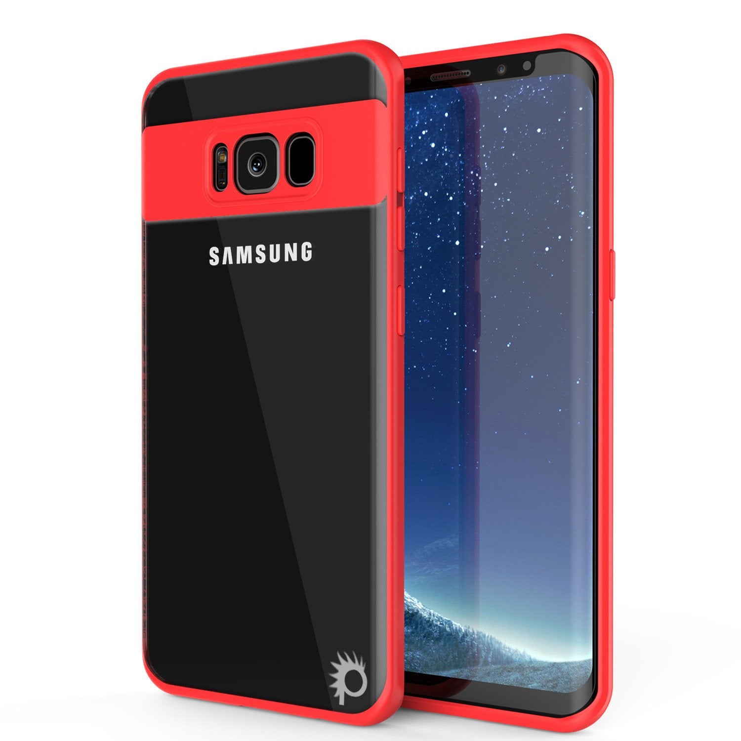 Capa Galaxy S8 Plus, Punkcase [Série MÁSCARA] [VERMELHO] Capa Híbrida de Dupla Camada em TPU com Proteção Completa do Corpo e Protetor de Tela PUNKSHIELD Protetor.