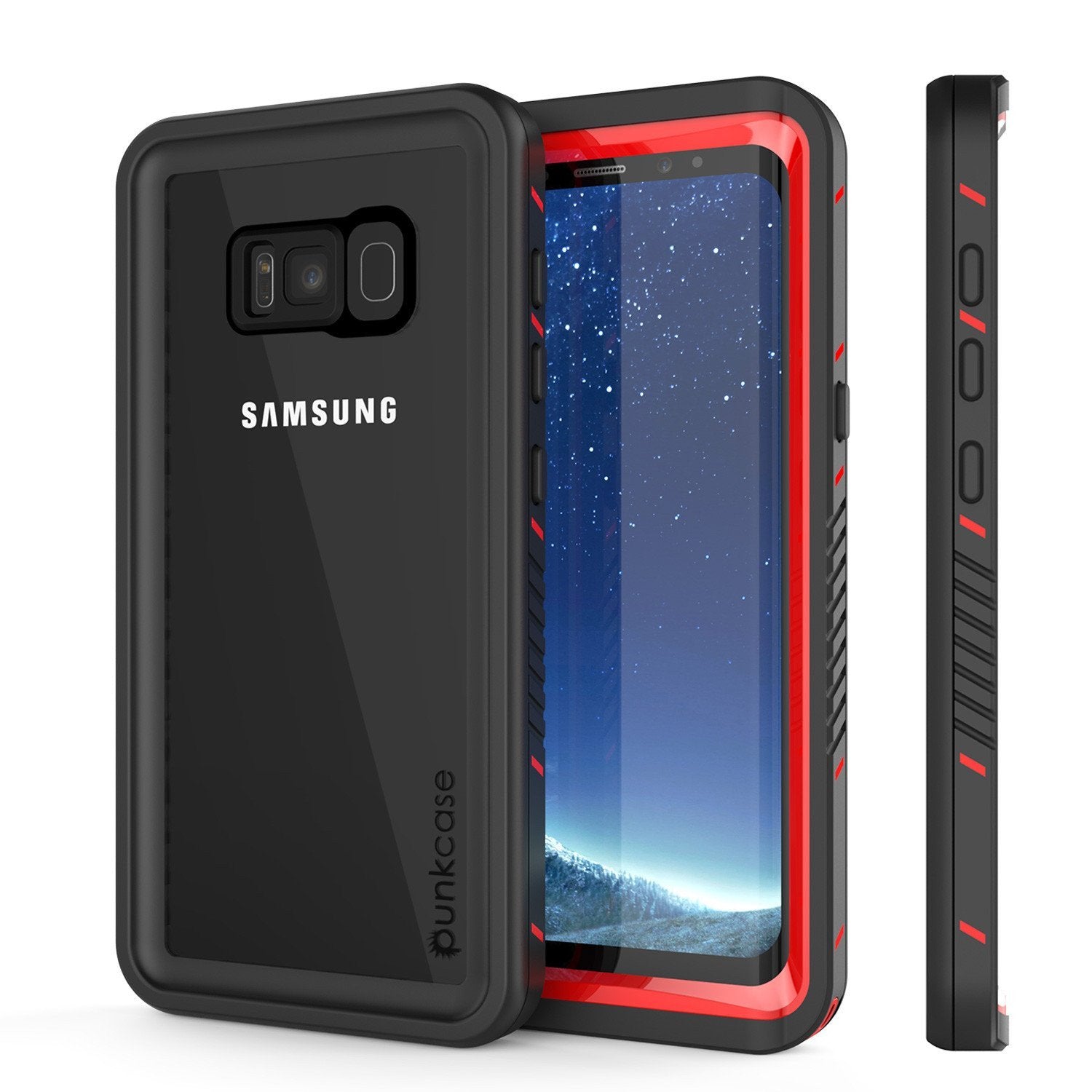 Capa à prova d'água Galaxy S8 PLUS, Punkcase [Extreme Series] [Slim Fit] [IP68 Certified] [Shockproof] [Snowproof] [Dirproof] Capa de armadura com protetor de tela embutido para Samsung Galaxy S8+ [Vermelho]