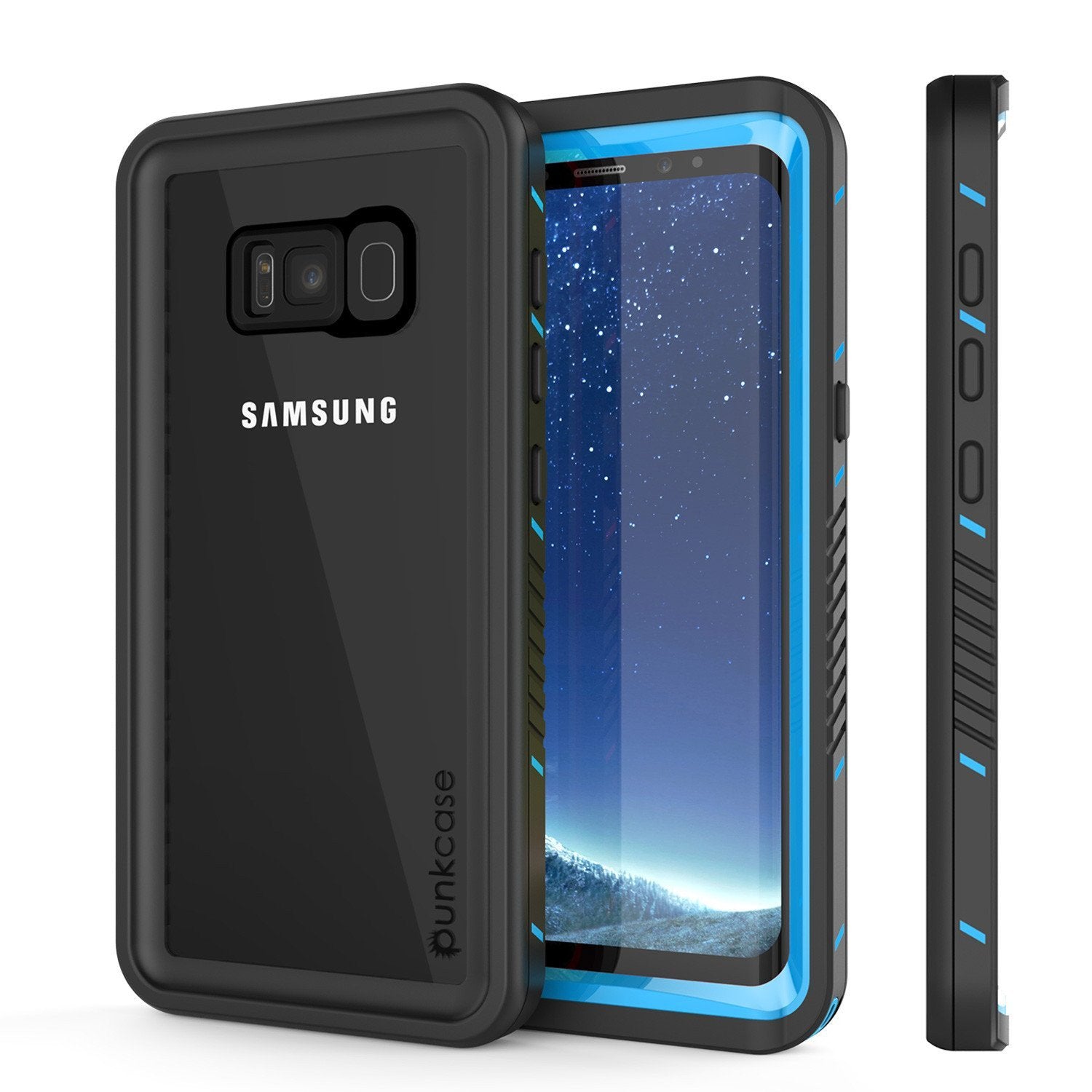 Capa a Prova d'Água para Galaxy S8 PLUS, Punkcase [Série Extrema] [Ajuste Fino] [Certificado IP68] [À Prova de Choque] [À Prova de Neve] [À Prova de Poeira] Capa de Armadura [Azul Claro]