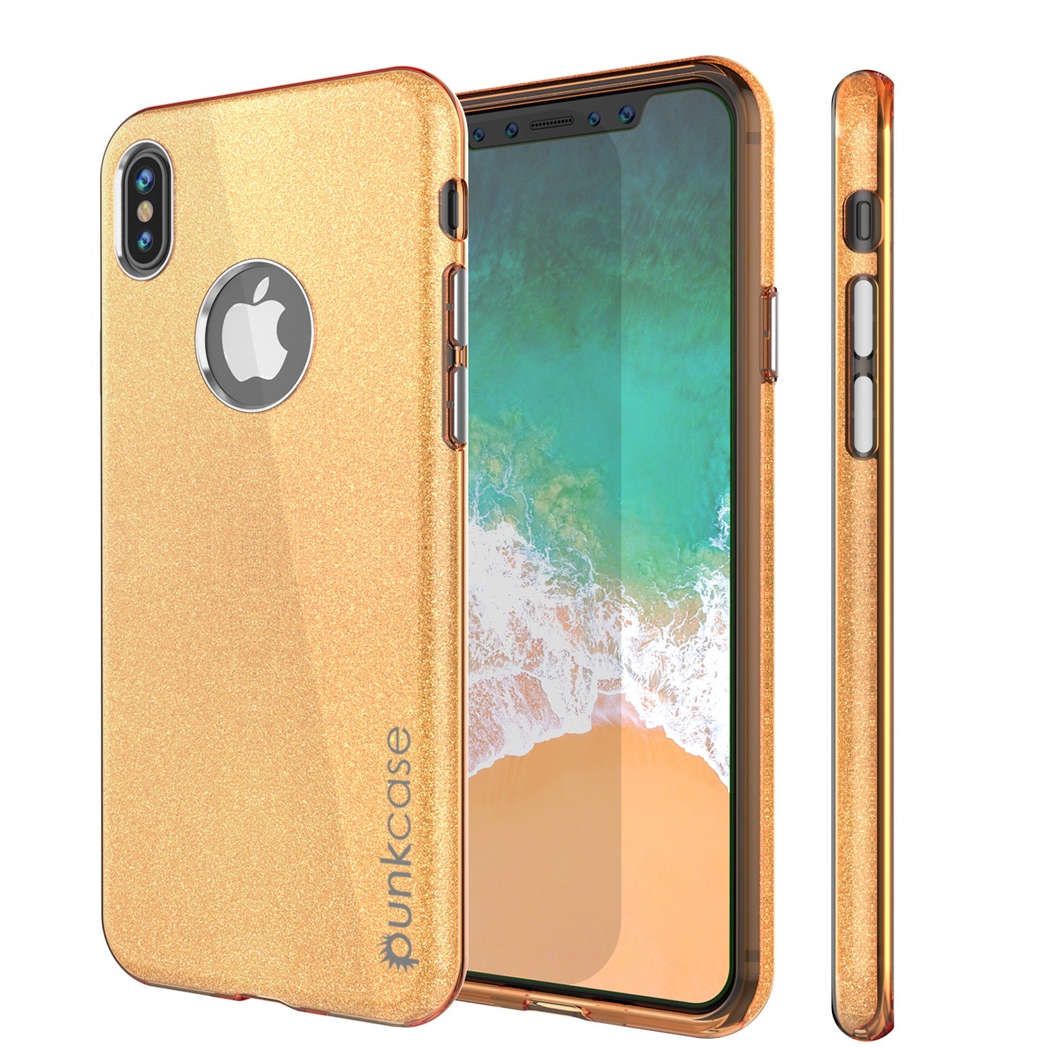 Capa para iPhone X, Série Punkcase Galactic 2.0 Ultra Fina com Protetor de Tela de Vidro Temperado | [Ouro]