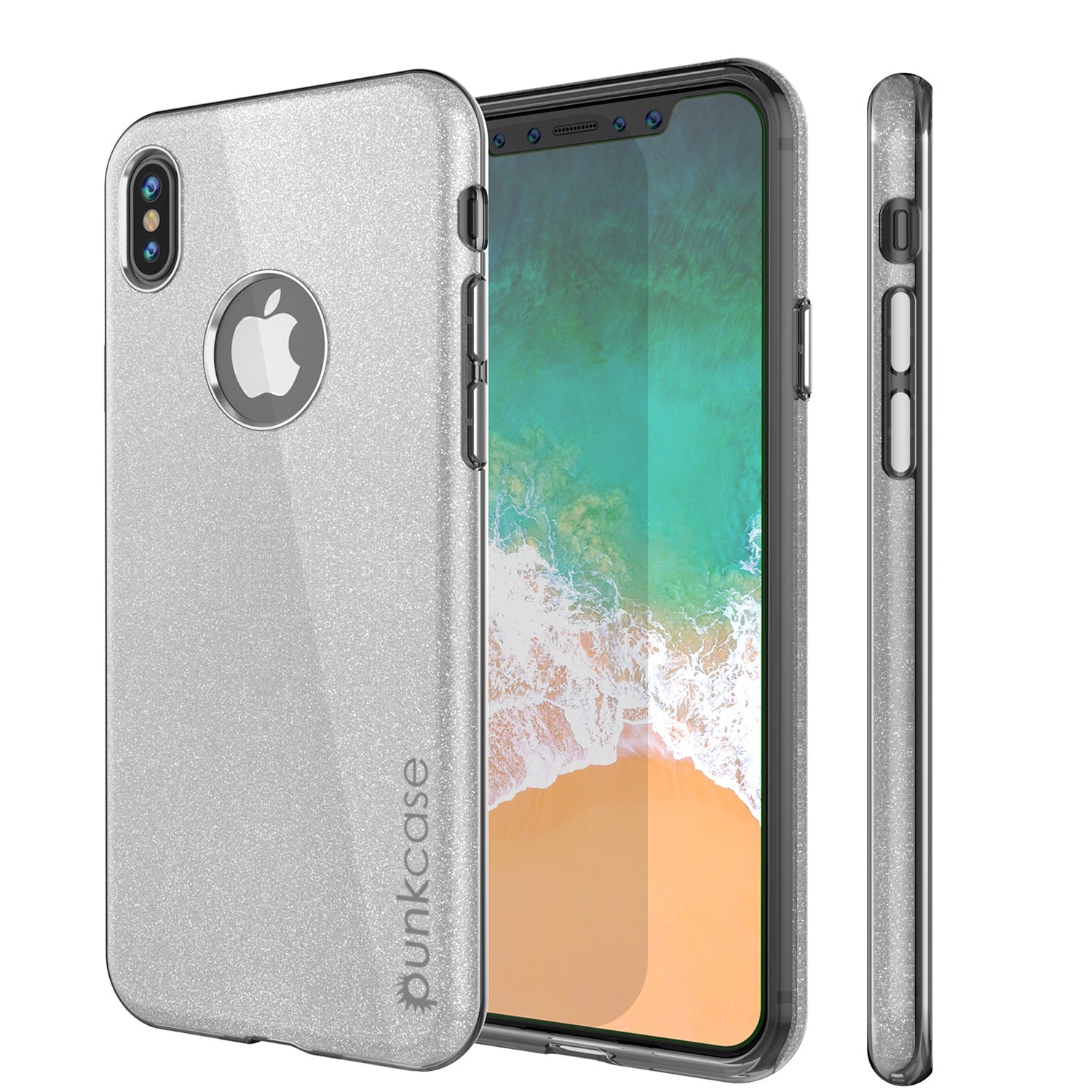 Capa para iPhone X, Série Punkcase Galactic 2.0 Ultra Slim com Protetor de Tela de Vidro Temperado | [Prata]