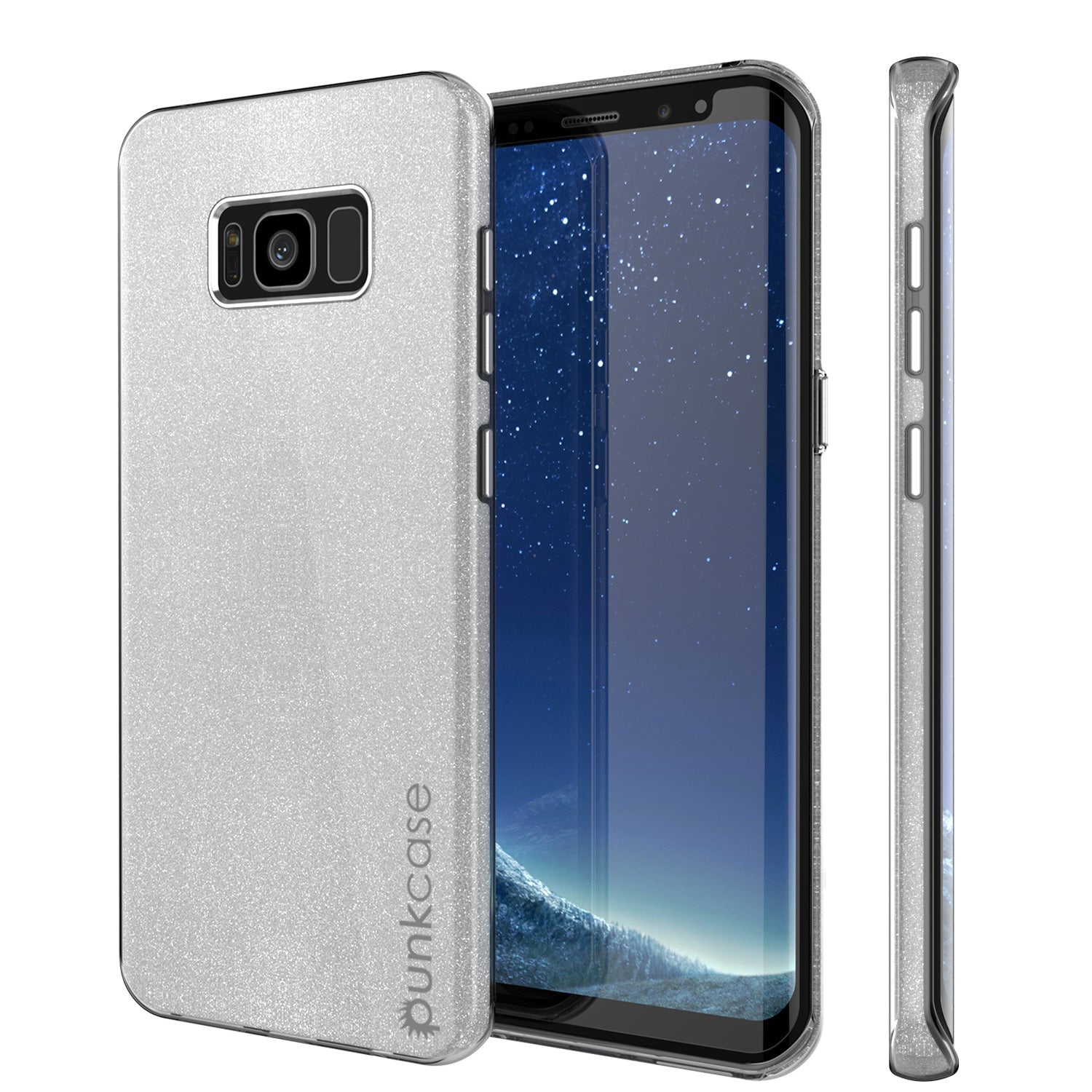 Capa Galaxy S8 Plus, Punkcase Galactic 2.0 Series Capa Protetora Ultra Fina de TPU Armor [Prata]