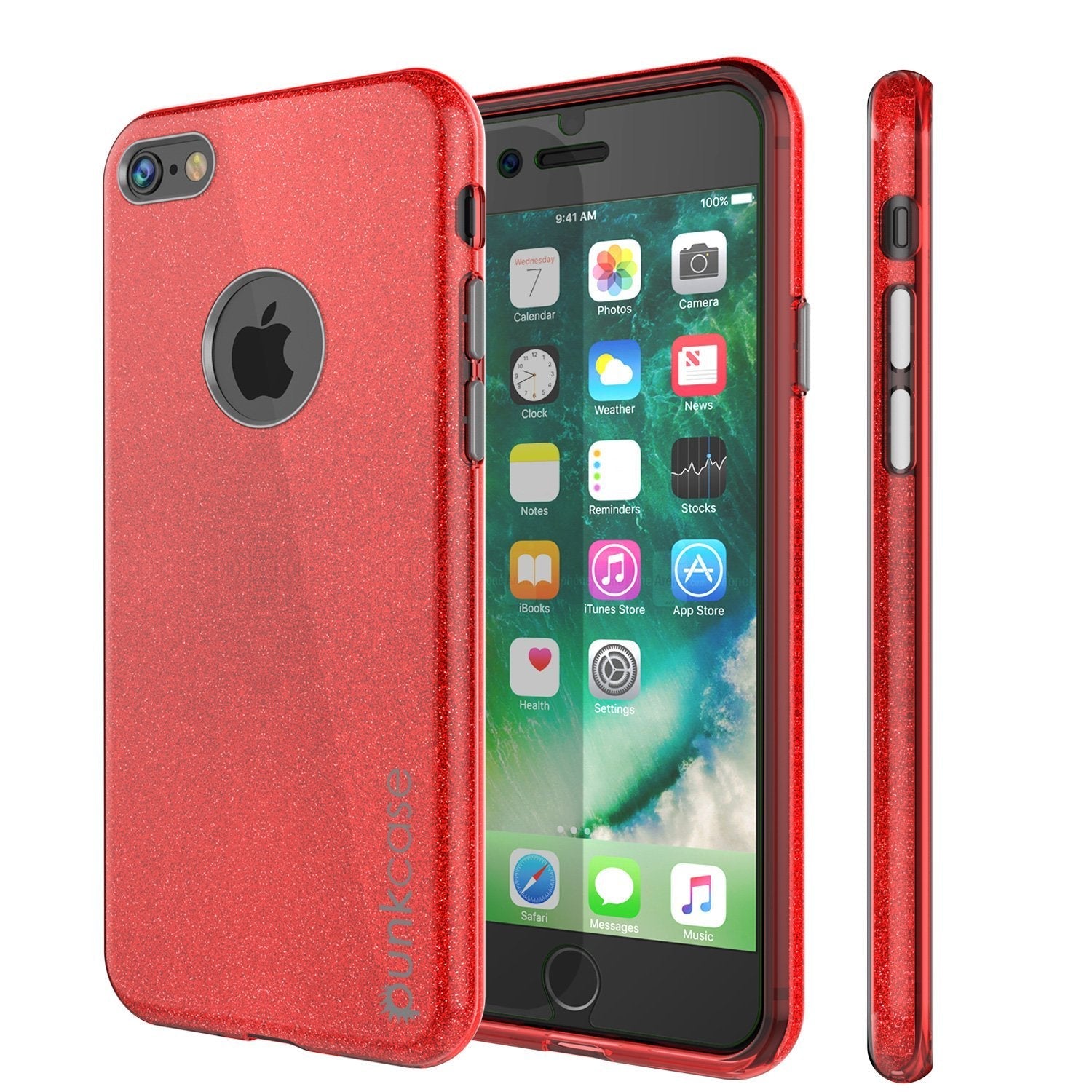 Capa para iPhone SE (4.7"), Série Punkcase Galactic 2.0 Ultra Slim Protective Armor TPU [Vermelho]