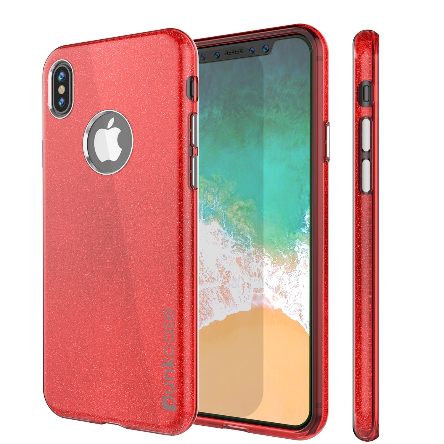 Capa de iPhone X, Série Galactic 2.0 da Punkcase Ultra Fina com Protetor de Tela de Vidro Temperado | [Vermelho]