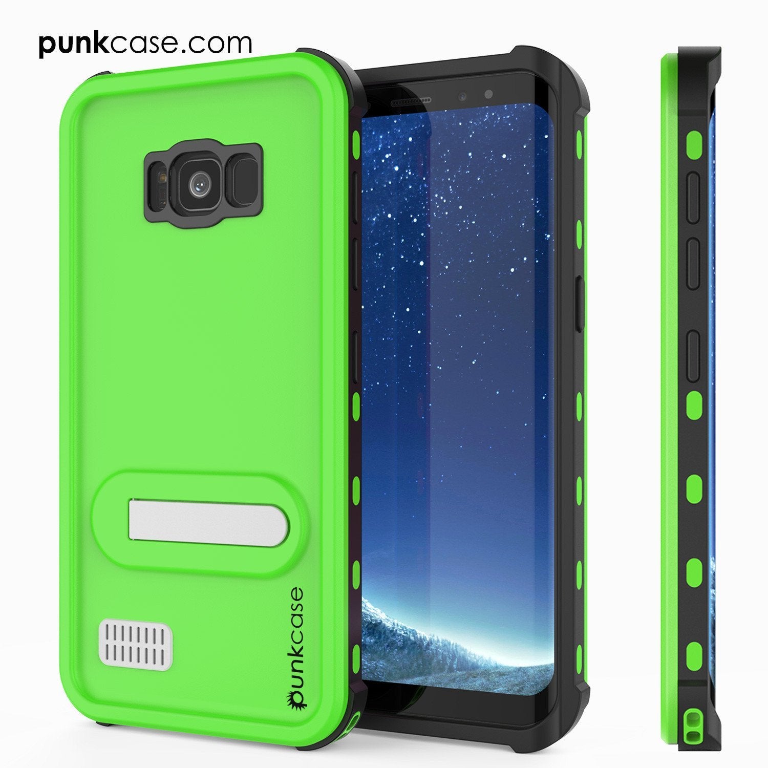 Galaxy S8 Plus Waterproof Case, Punkcase KickStud Green Series [Slim Fit] [IP68 Certified] [Shockproof] [Snowproof] Armor Cover. (Color in image: Green)