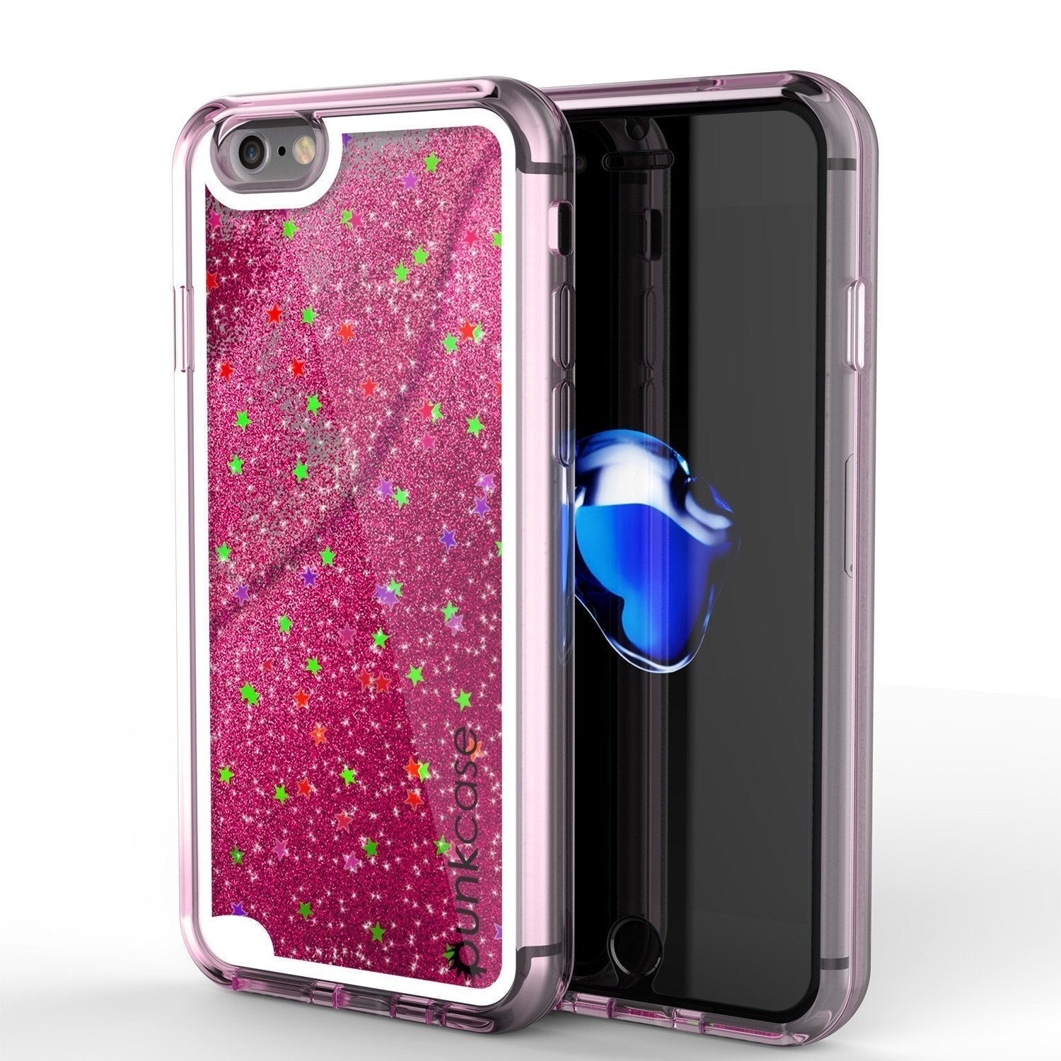 Capa para iPhone SE (4.7"), Série Rosa LÍQUIDA PunkCase, Capa Protetora de Camada Dupla com Glitter Flutuante.