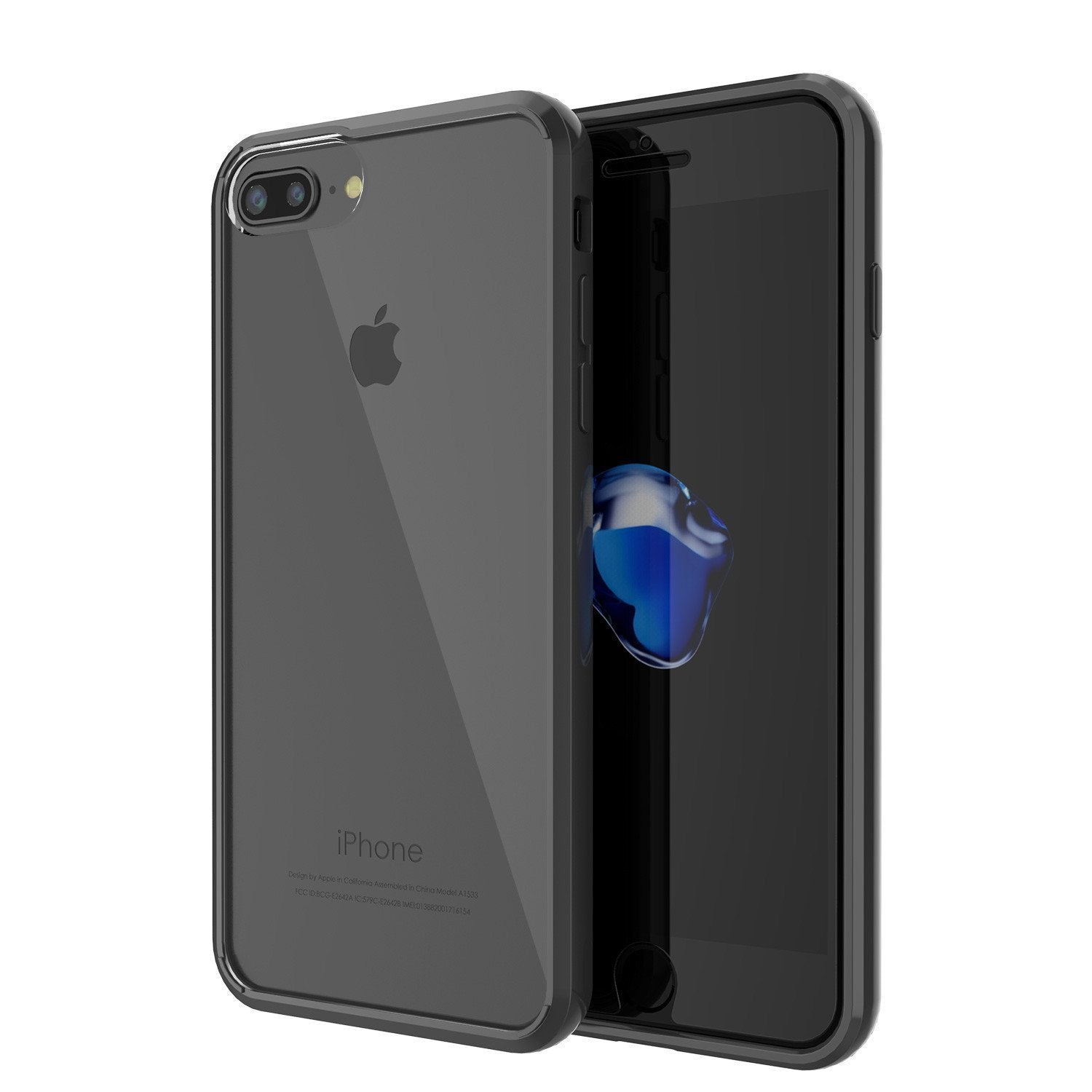 Capa iPhone 8+ Plus Punkcase® LUCID 2.0 Série Preto com Protetor de Tela PUNK SHIELD | Ajuste Ultra