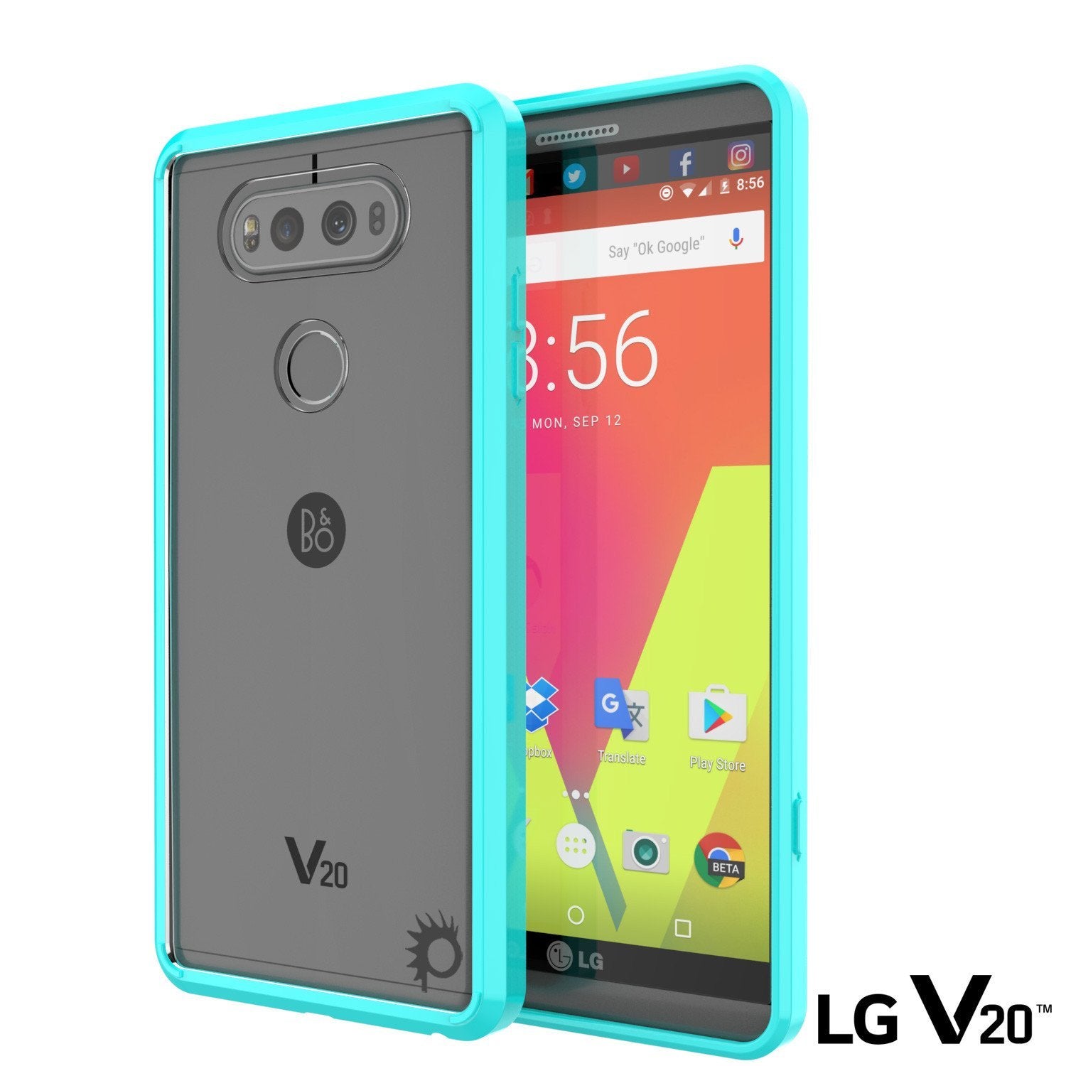 Capa LG v20 Punkcase® LUCID 2.0 Série Teal com Protetor de Tela de Vidro PUNK SHIELD | Ajuste Ultra
