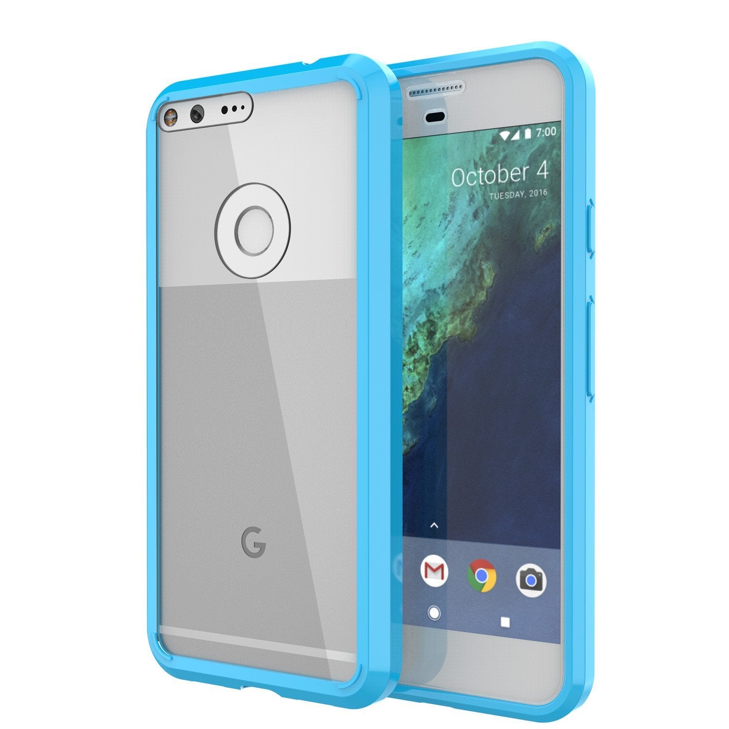 Capa do Google Pixel Punkcase® LUCID 2.0 Série Azul Claro com Protetor de Tela de Vidro PUNK SHIELD | Ajuste Ultra