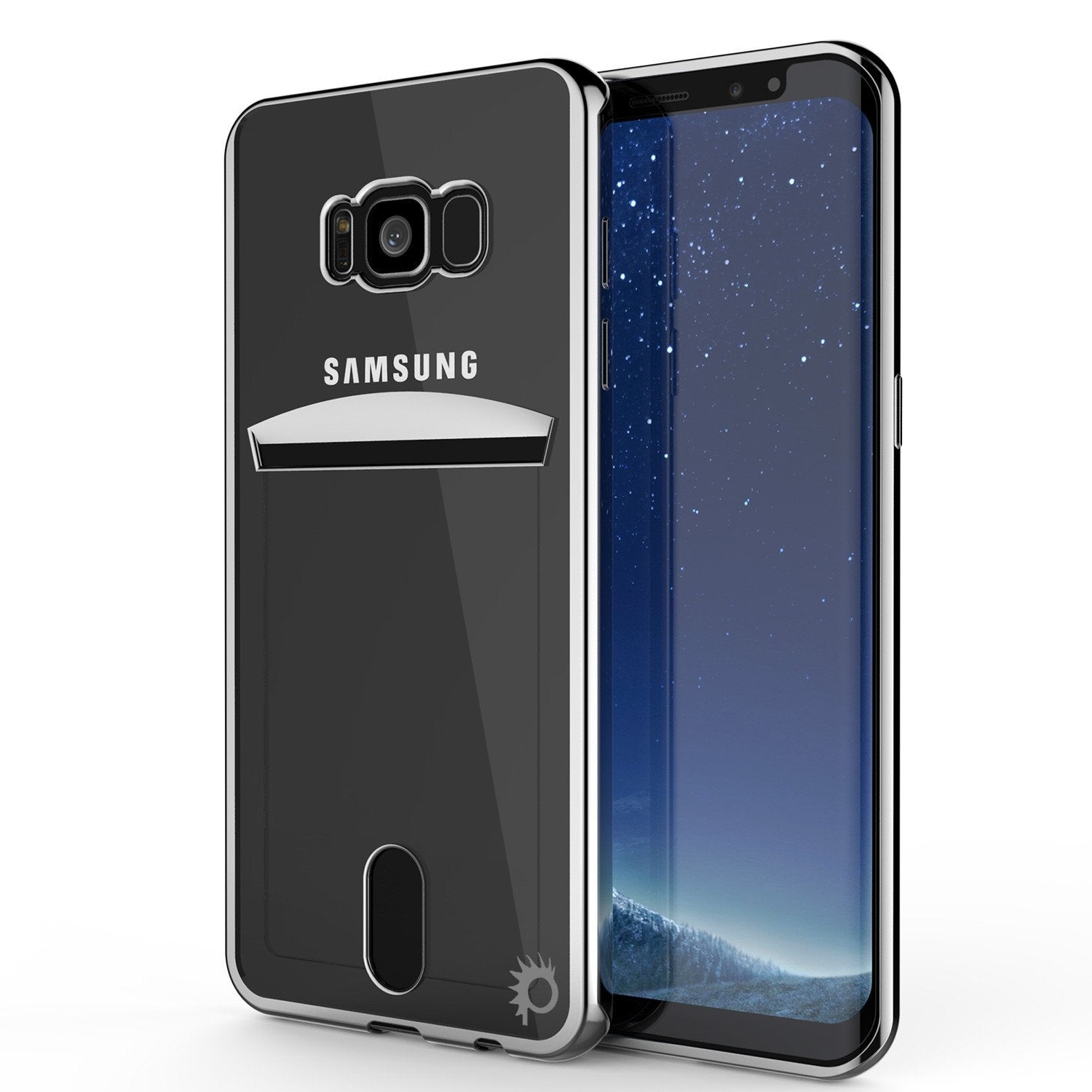 Capa Galaxy S8 Plus, Série Prateada PUNKCASE® LUCID | Slot para Cartão | Protetor de Tela SHIELD | Ajuste Ultra