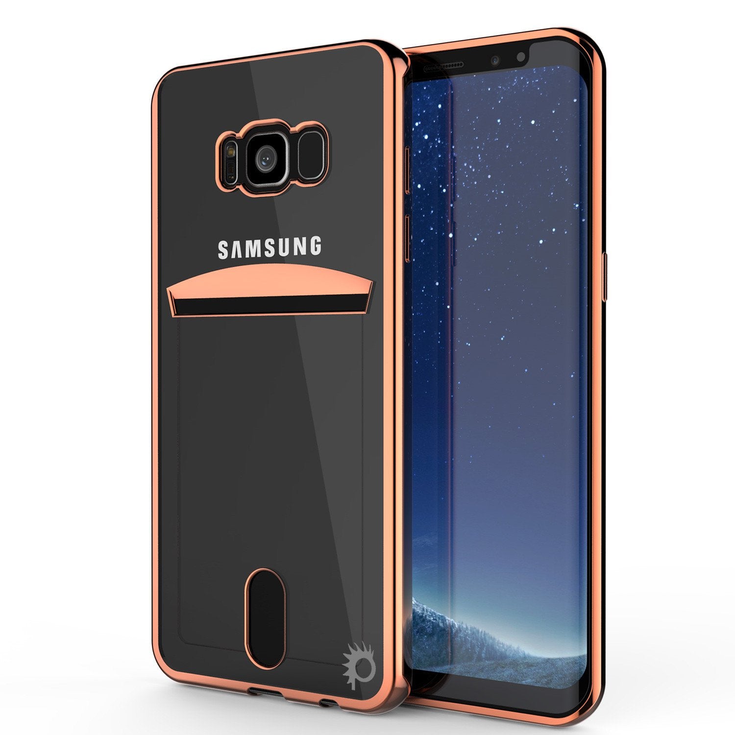 Capa Galaxy S8 Plus, Série PUNKCASE® LUCID Rose Gold | Slot para Cartão | Protetor de Tela SHIELD
